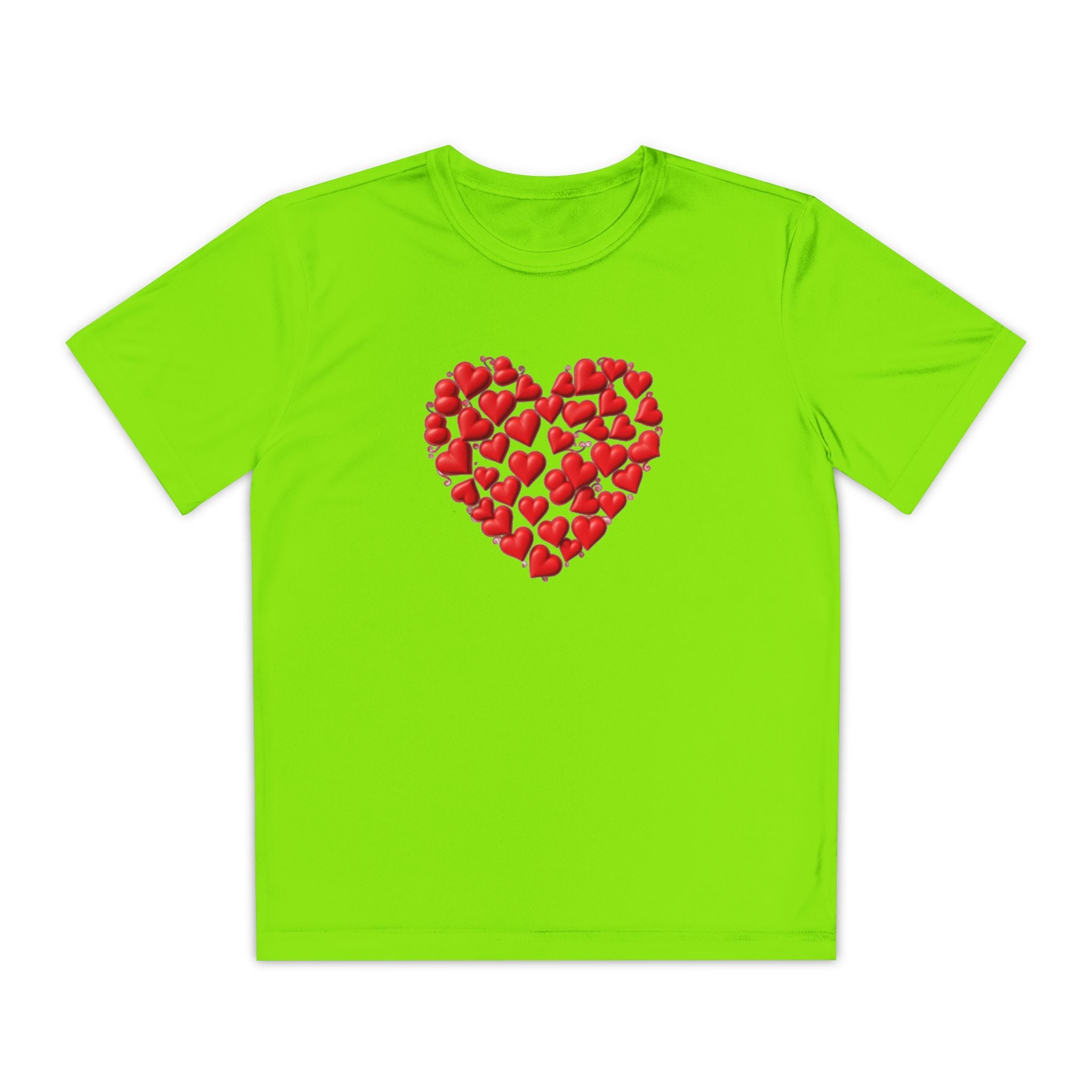 Heart Youth T-Shirt Sports Graphic Tee, Cool Athletic Shirt for Kids, Perfect for Sports Events, Team Spirit