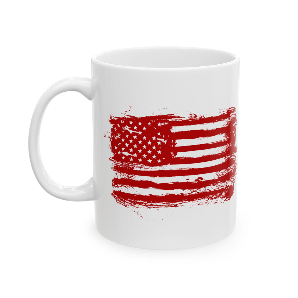 USA Red Flag Patriotic Mug