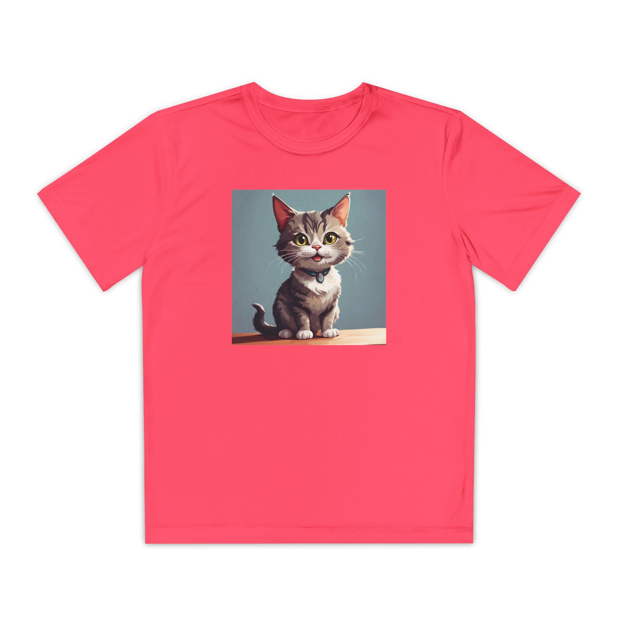 Youth Tee, Cute Kitten Graphic Shirt for Kids, Cat Lover Gift, Animal Theme Top, Children's Clothing, Feline Print Apparel