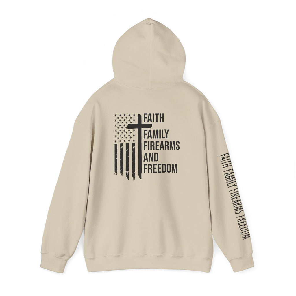 Faith Family Firearms Freedom  Patriotic Hoodie Rebel Spirit Unisex Hoodie