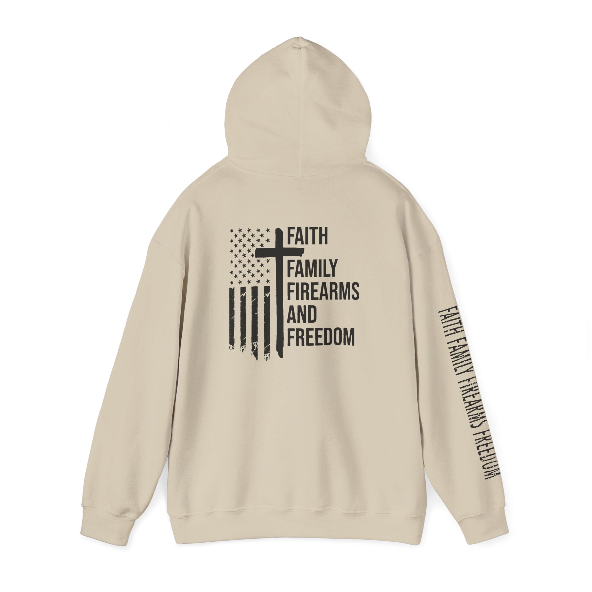Faith Family Firearms Freedom  Patriotic Hoodie Rebel Spirit Unisex Hoodie