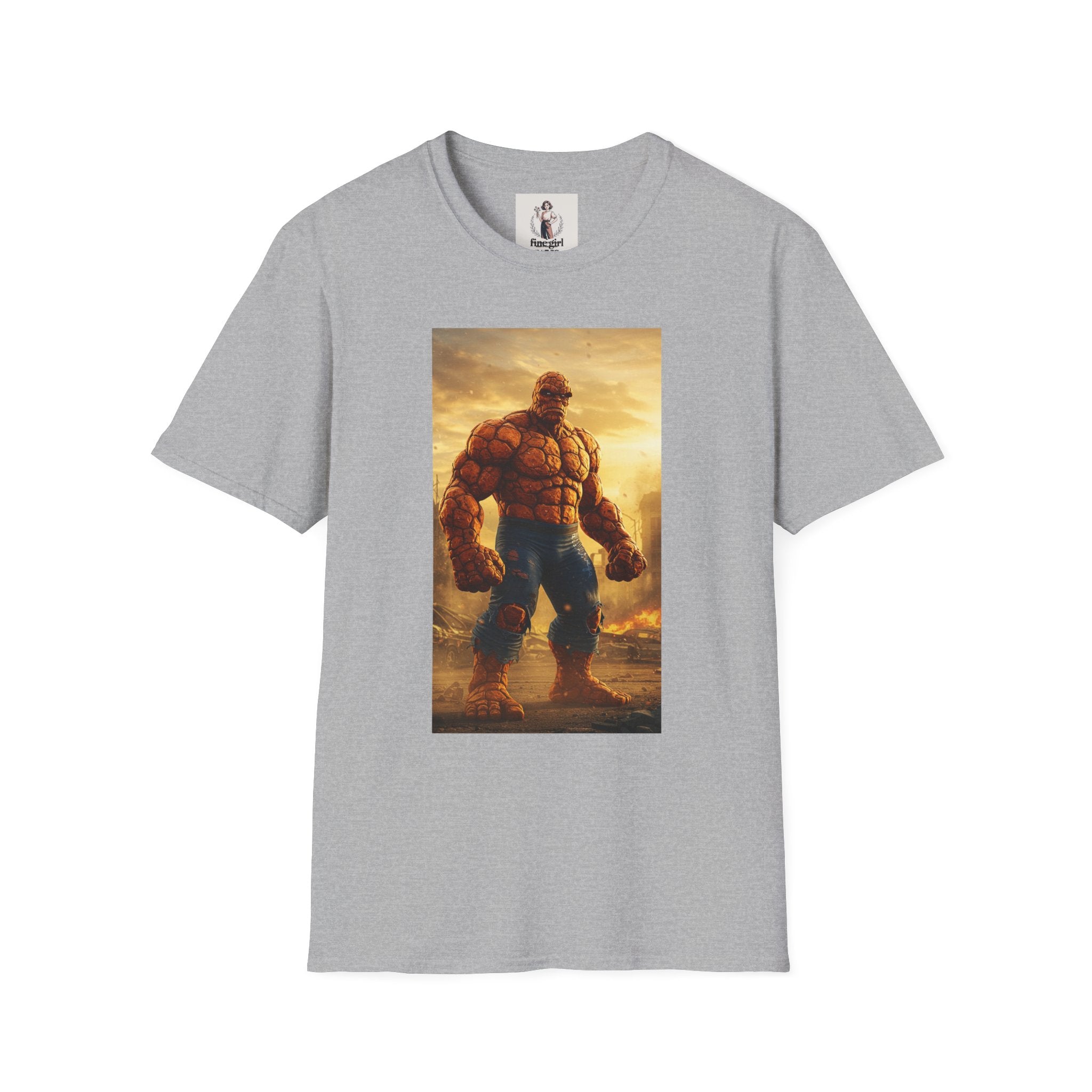 The Thing Superhero Marvel Unisex Softstyle T-Shirt, Comic Book Tee, Geeky Clothing, Cosplay Costume Top