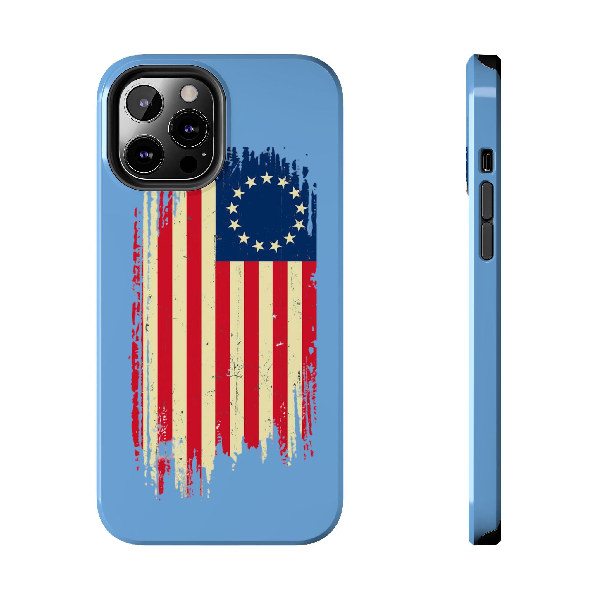 Patriotic Phone Cases with Vintage Flag Design, Tough Case for Independence Day, Memorial Day, 4th of July, Gift for Veterans, USA Pride