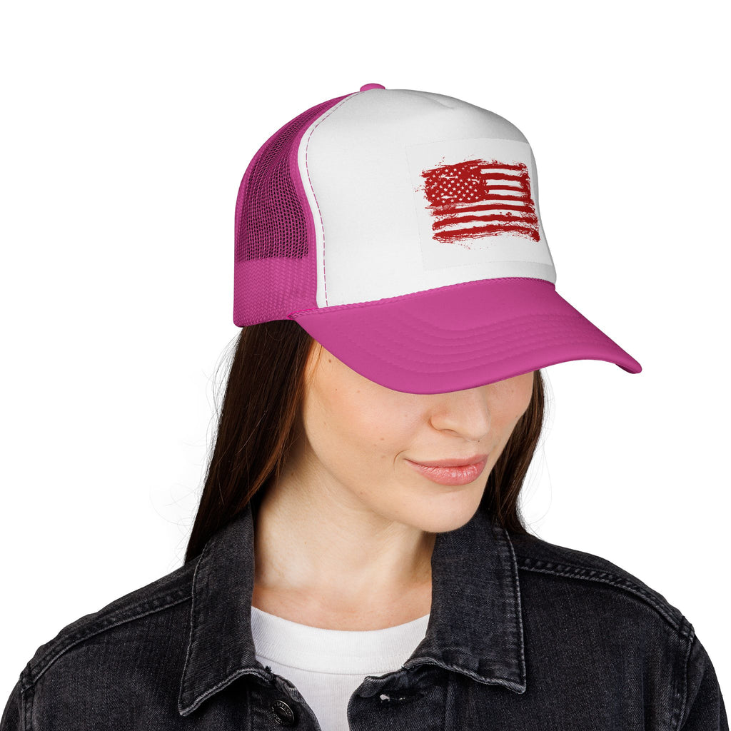 Patriotic Trucker Cap with American Flag Design, USA Hat, Summer Fashion, Outdoors Gear, Gift for Veterans, BBQ, 4th of July