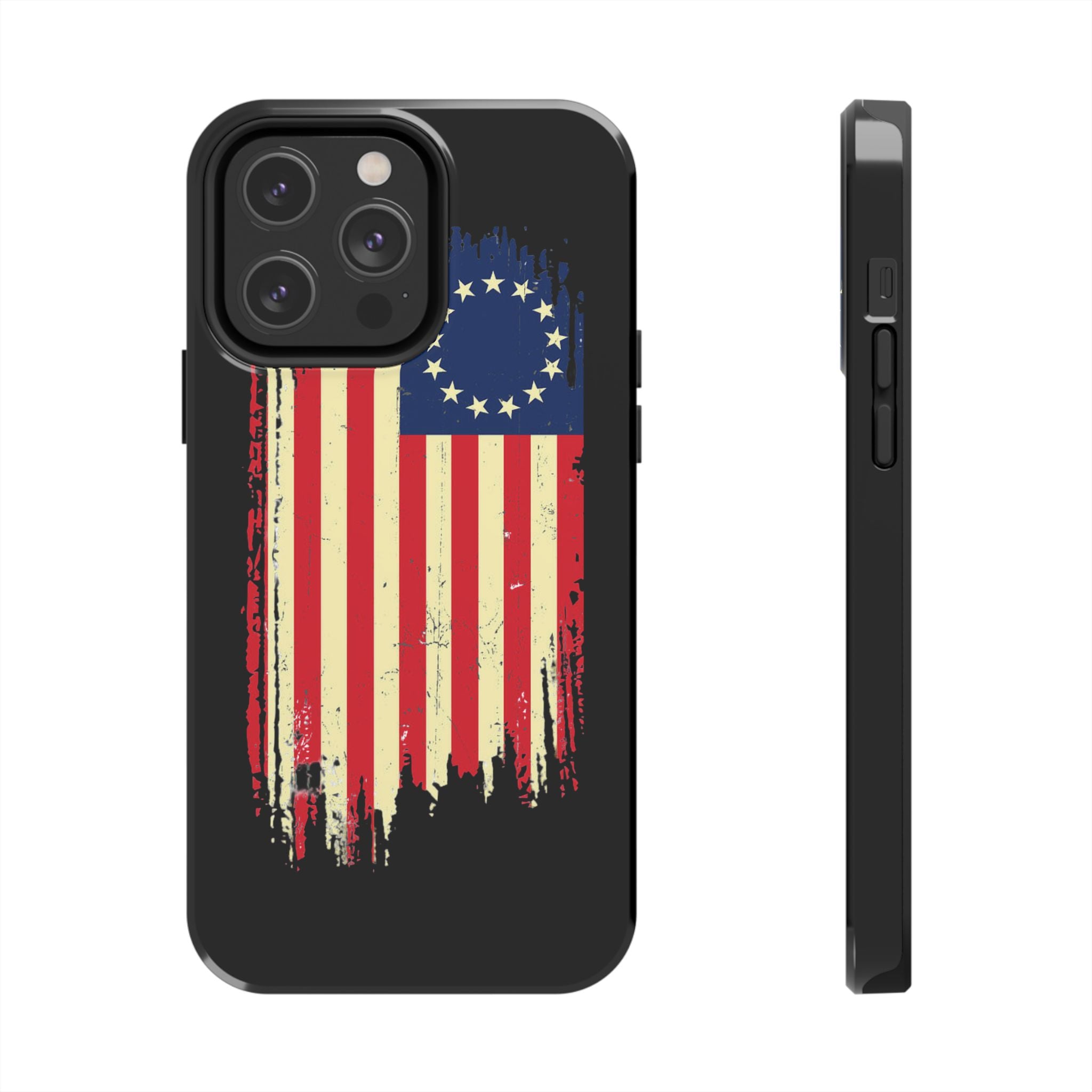 Patriotic Phone Cases with Vintage Flag Design, Tough Case for Independence Day, Memorial Day, 4th of July, Gift for Veterans, USA Pride