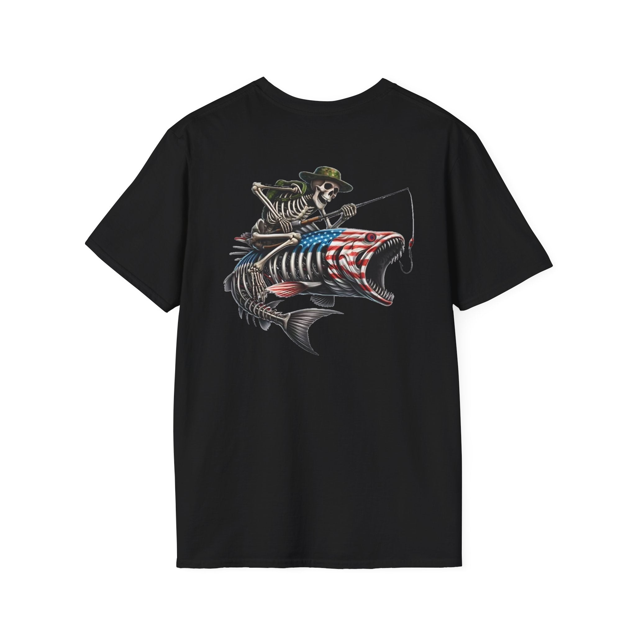 Patriotic Fishing Tshirt, American Flag Tee, 4th of July Shirt, USA Independence Day Top, Patriotic Graphic Tee, Unisex Patriotic