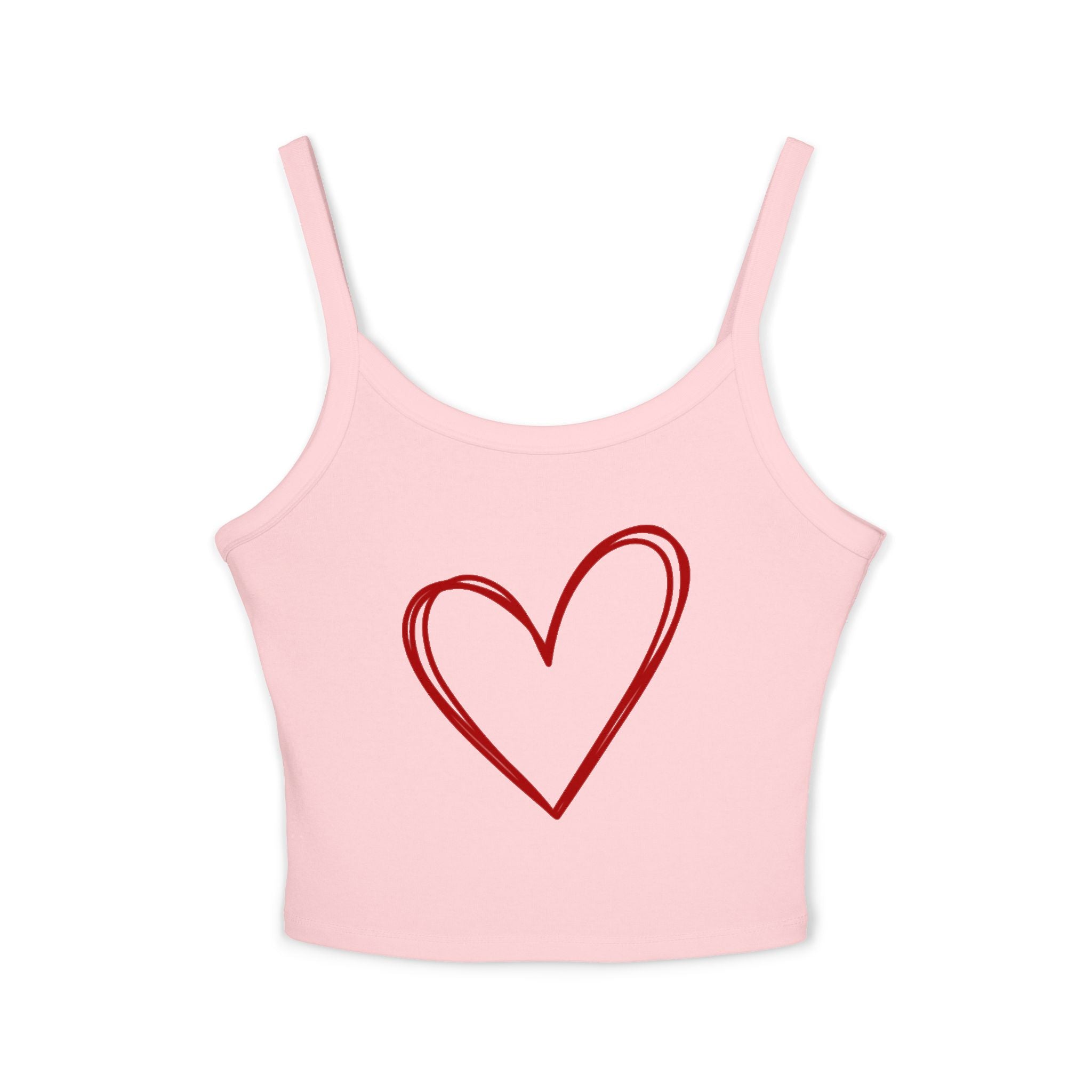 Heart Tank Top, Love Cami, Valentine's Day Shirt, Romantic Sleeveless Tee, Women's Summer Blouse, Cute Spaghetti Strap Tank