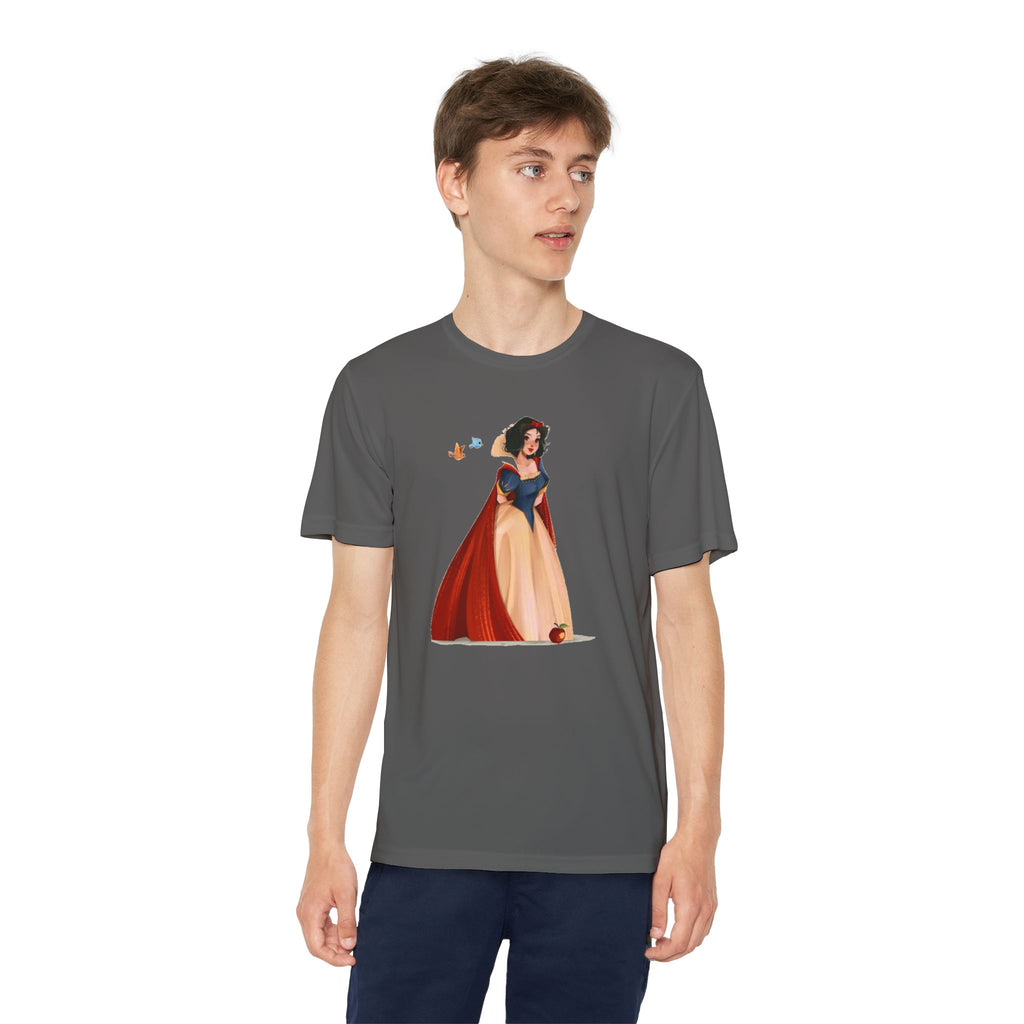 Snow White Youth T-Shirt Sports Graphic Tee, Cool Athletic Shirt for Kids, Perfect for Sports Events, Team Spirit