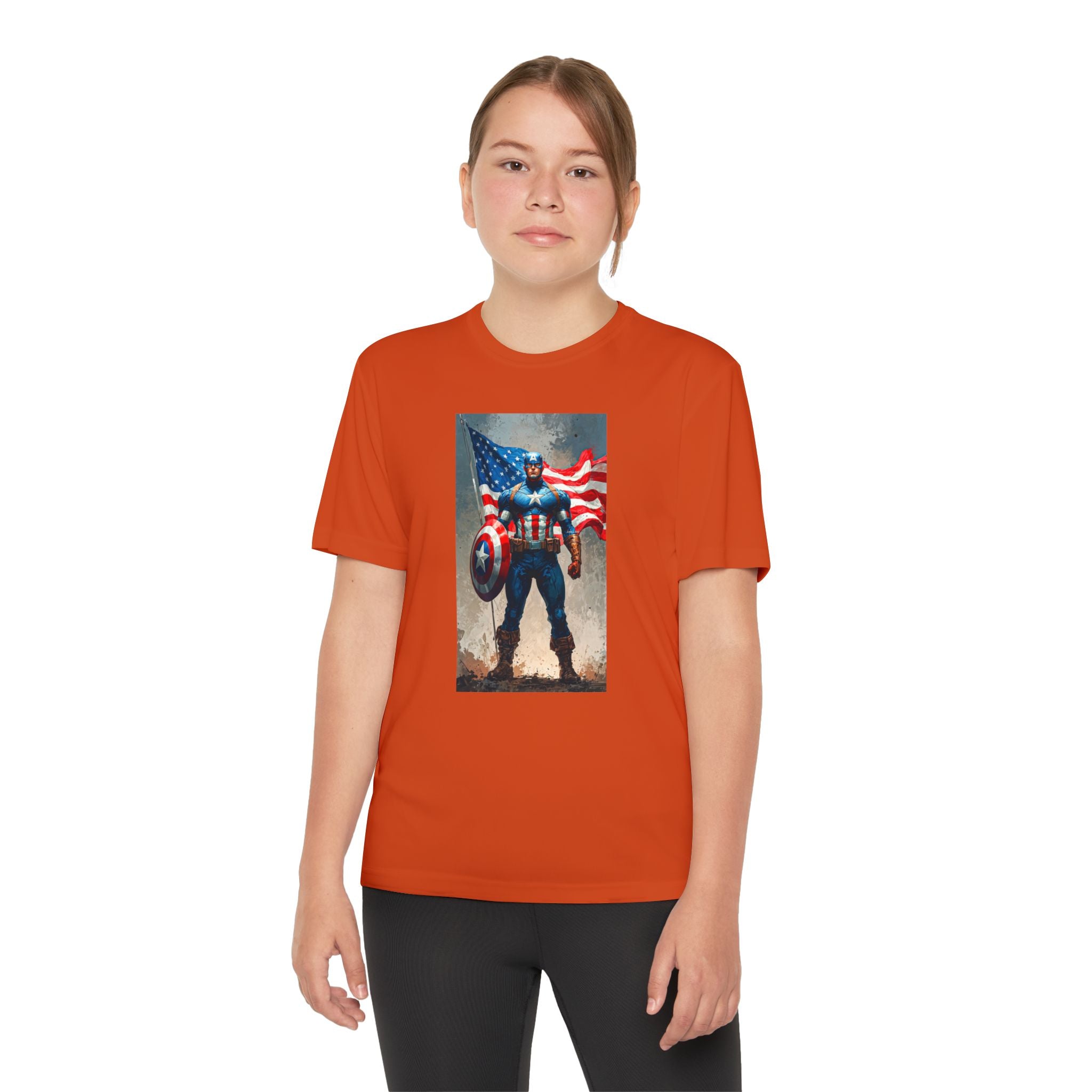 Captain America Superhero Marvel Patriotic, Kids Graphic T-Shirt, Boys Hero Top, Girls Comic Book Clothing, Birthday