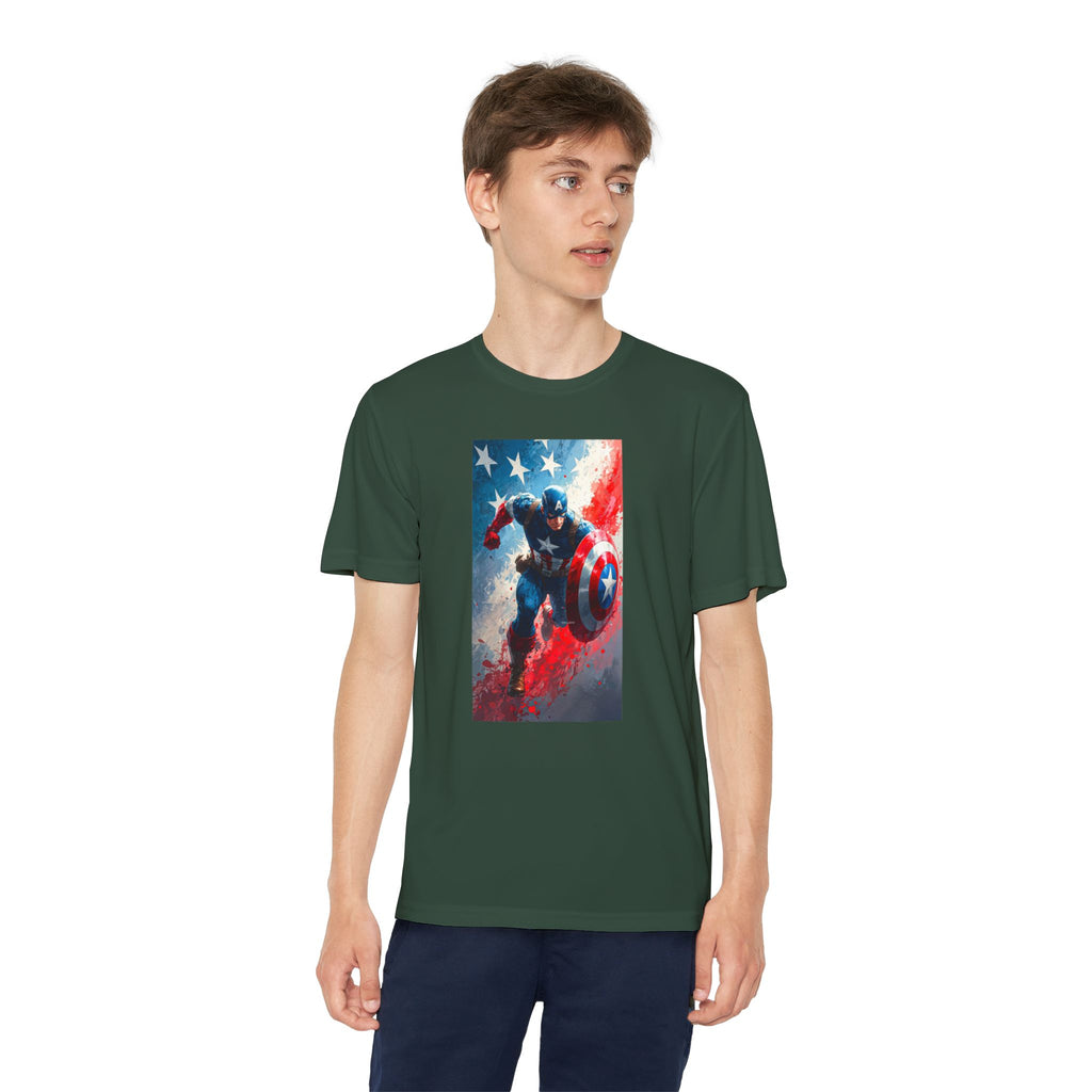 Captain America Superhero Marvel Patriotic, Kids Graphic T-Shirt, Boys Hero Top, Girls Comic Book Clothing, Birthday