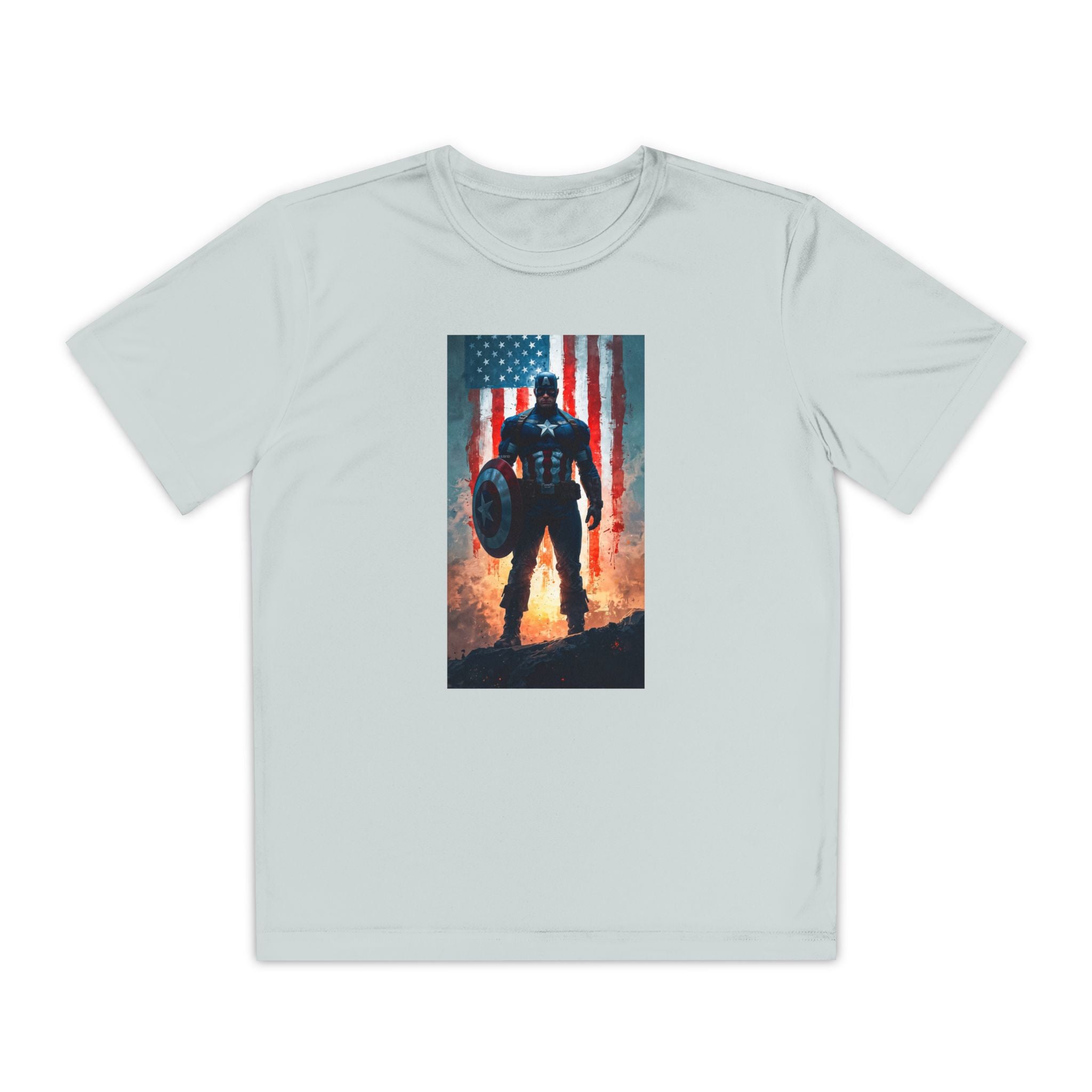 Captain America Superhero Marvel Patriotic, Kids Graphic T-Shirt, Boys Hero Top, Girls Comic Book Clothing, Birthday