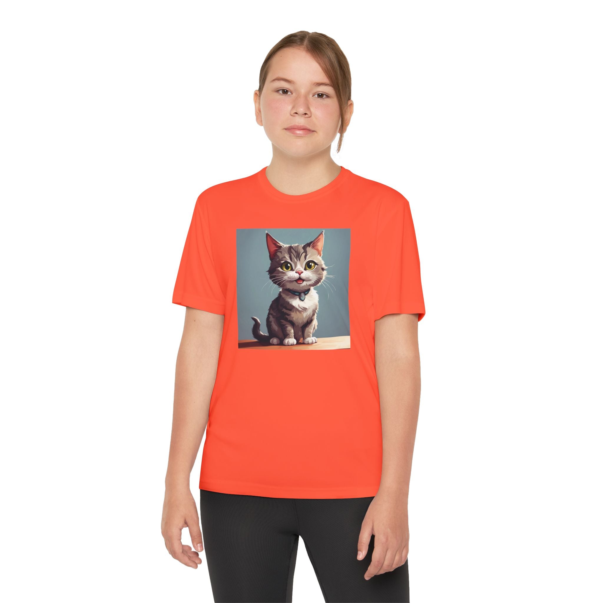 Youth Tee, Cute Kitten Graphic Shirt for Kids, Cat Lover Gift, Animal Theme Top, Children's Clothing, Feline Print Apparel