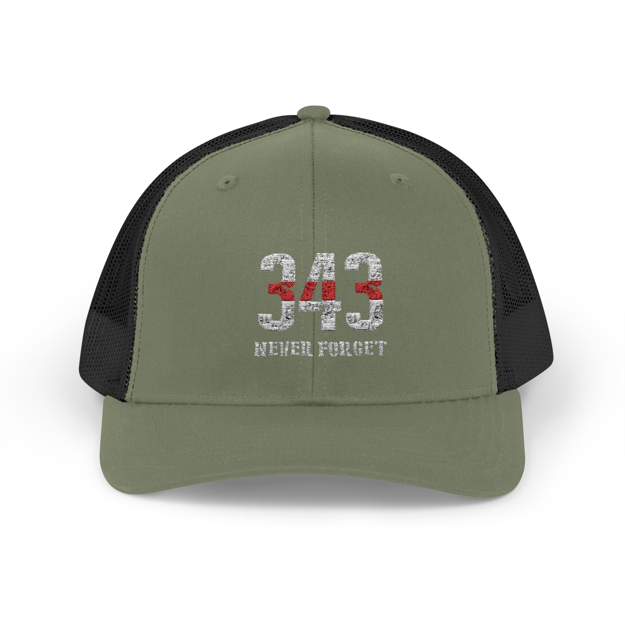 343 Firearms Snapback Trucker Cap with Thin Red Line Design, Ideal for First Responders, Supportive Gifts, Memorials, Everyday Wear