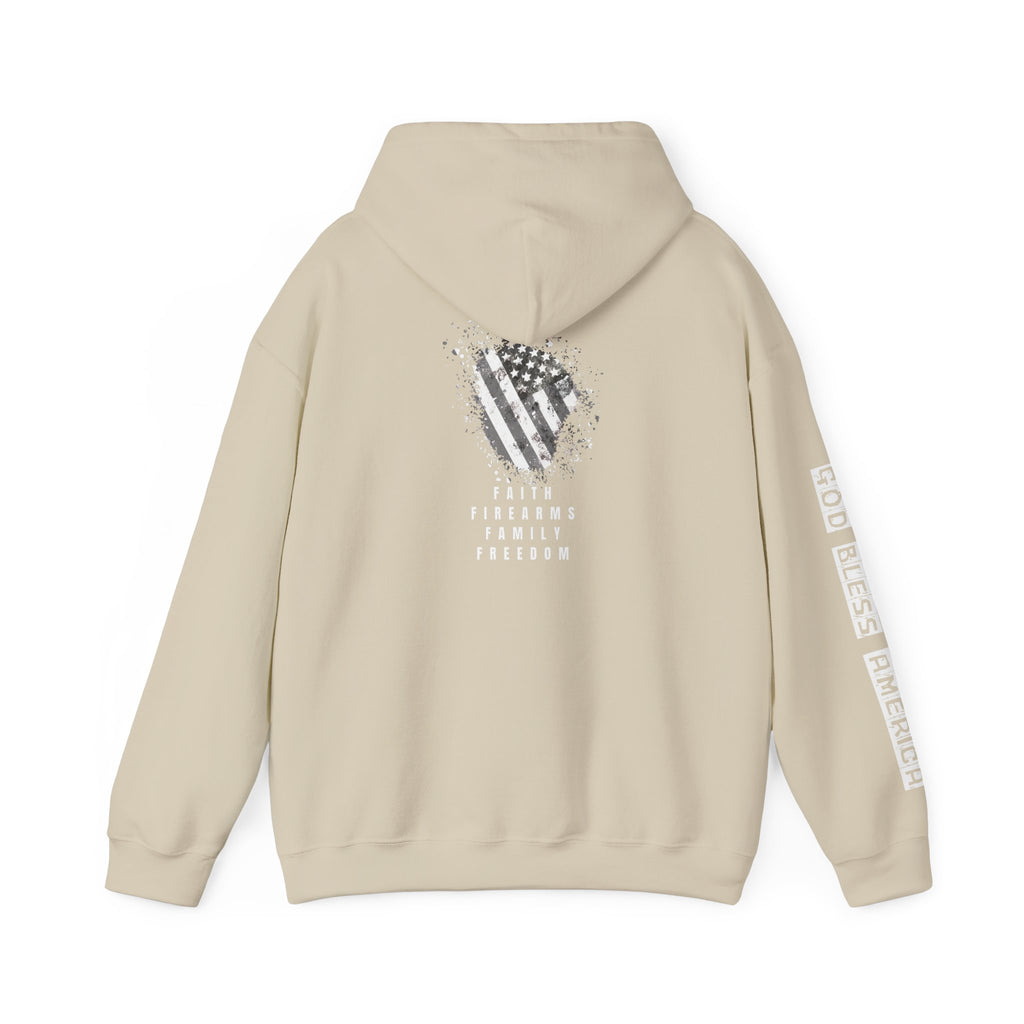 Faith Family Firearms Freedom Hooded Sweatshirt with Faith, Family, Firearms & Freedom Design - Unisex Cozy Wear for Celebrations