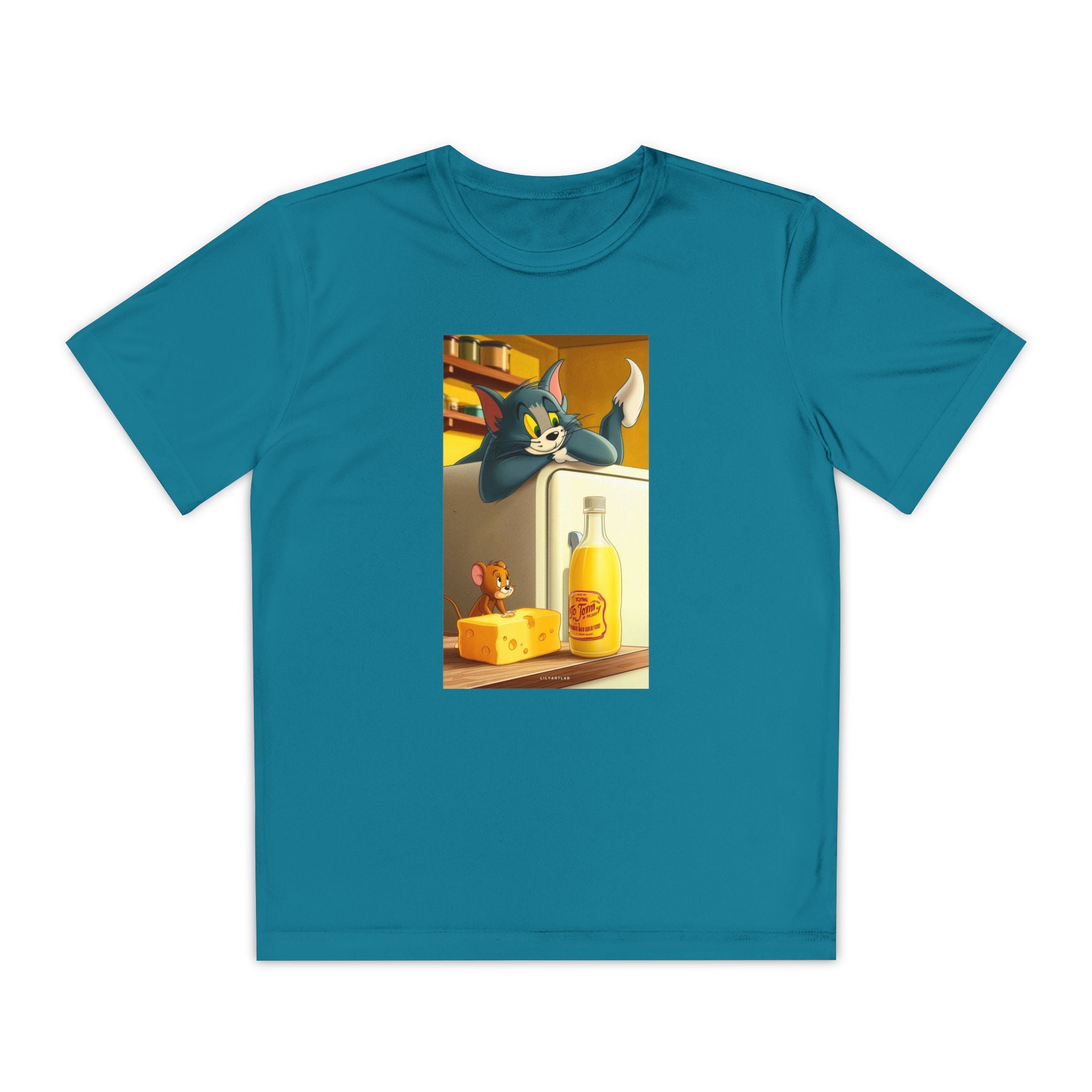 Youth Competitor Tee with Tom And Jerry design, Cartoon Graphic Kid's T-Shirt, Kids Tee, Children's Clothing, Funny Tee for Boys and Girls