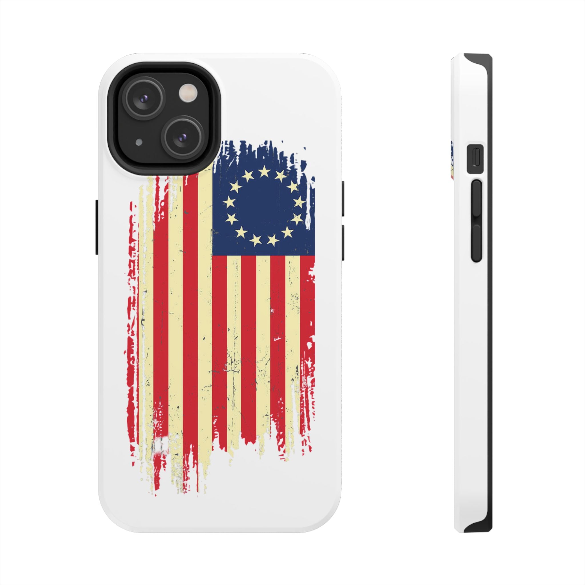 Patriotic Phone Cases with Vintage Flag Design, Tough Case for Independence Day, Memorial Day, 4th of July, Gift for Veterans, USA Pride