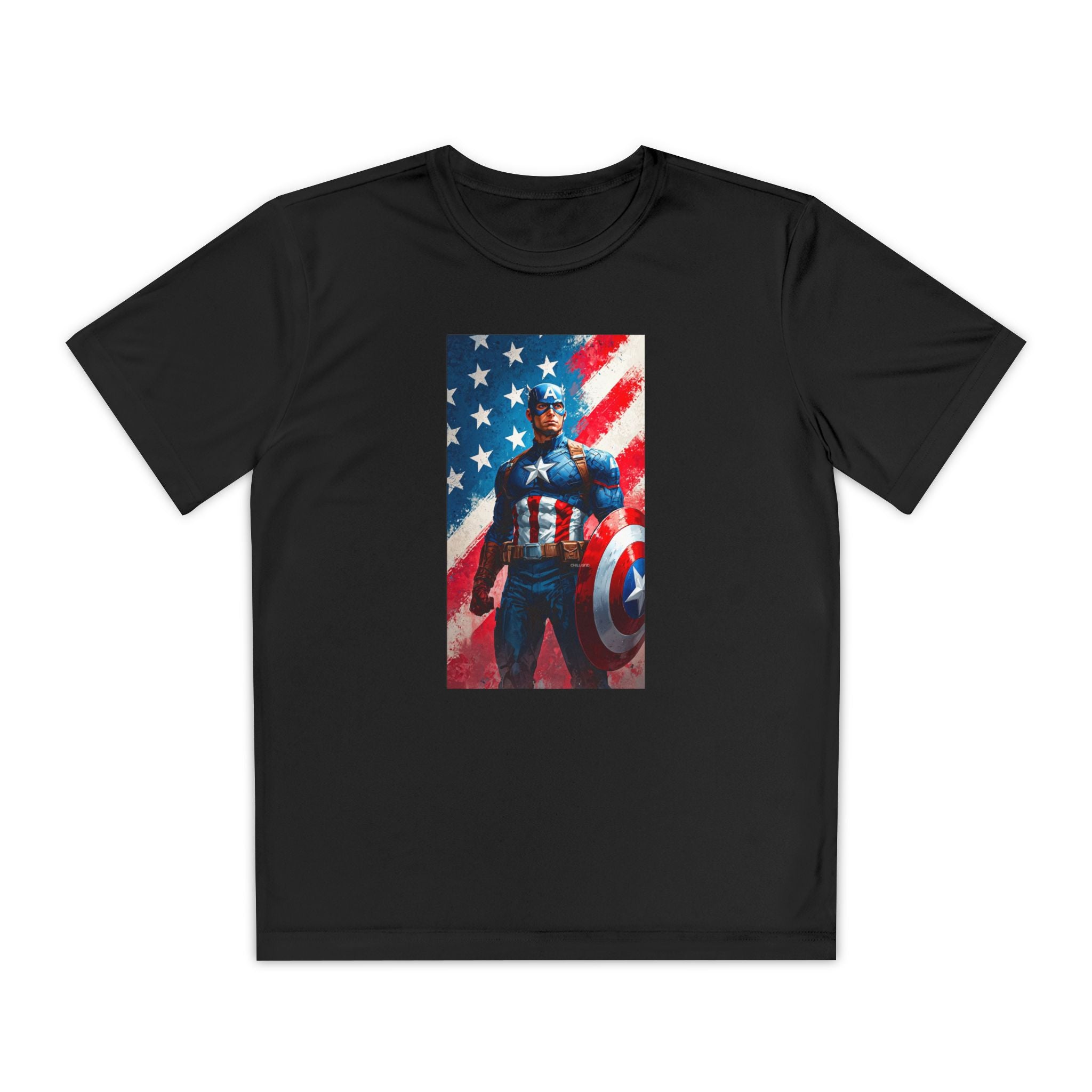 Captain America Superhero Marvel Patriotic, Kids Graphic T-Shirt, Boys Hero Top, Girls Comic Book Clothing, Birthday