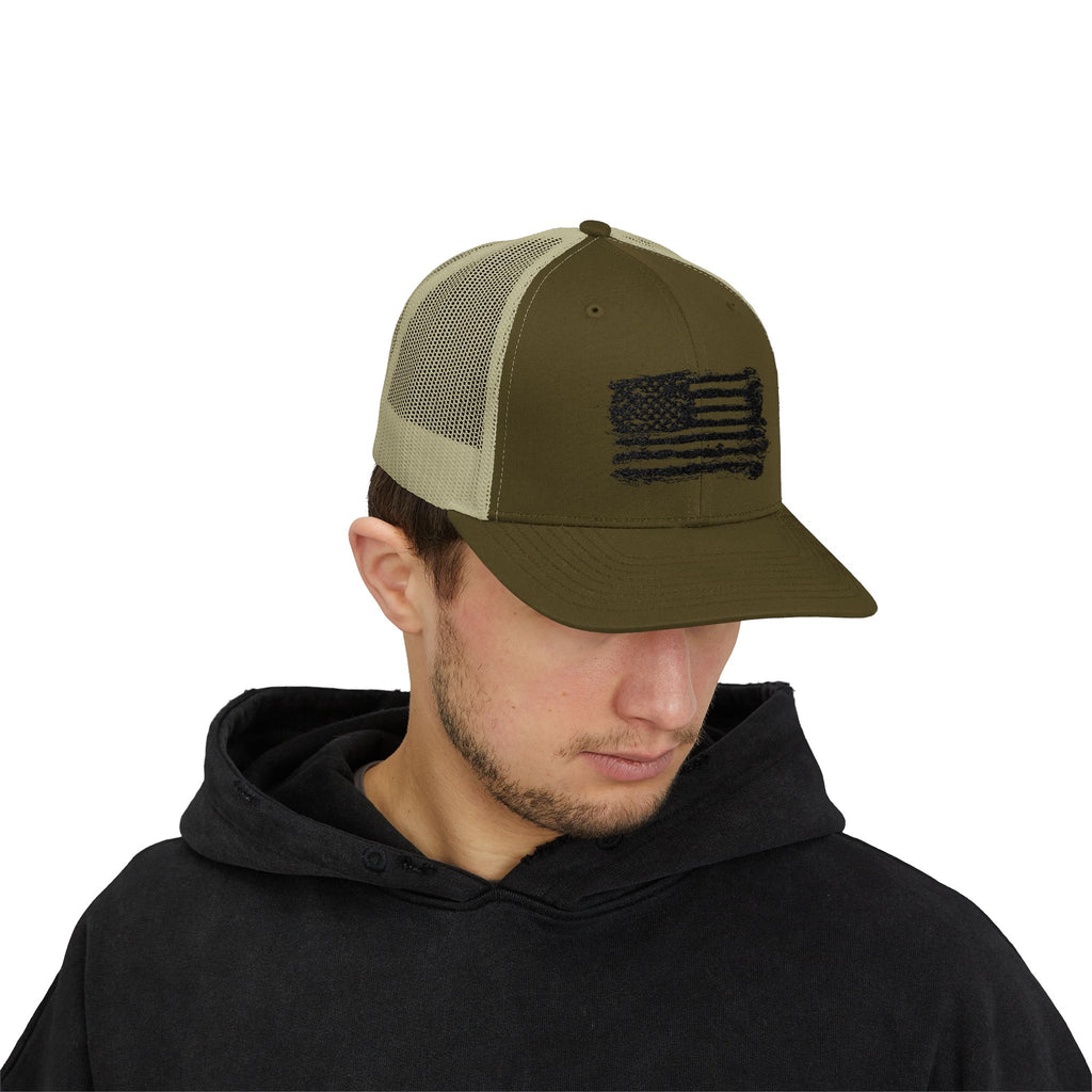 Patriotic Flag Snapback Trucker Cap, American Flag Hat, Outdoor Cap, Casual Wear, Gift for Dad, 4th of July Apparel