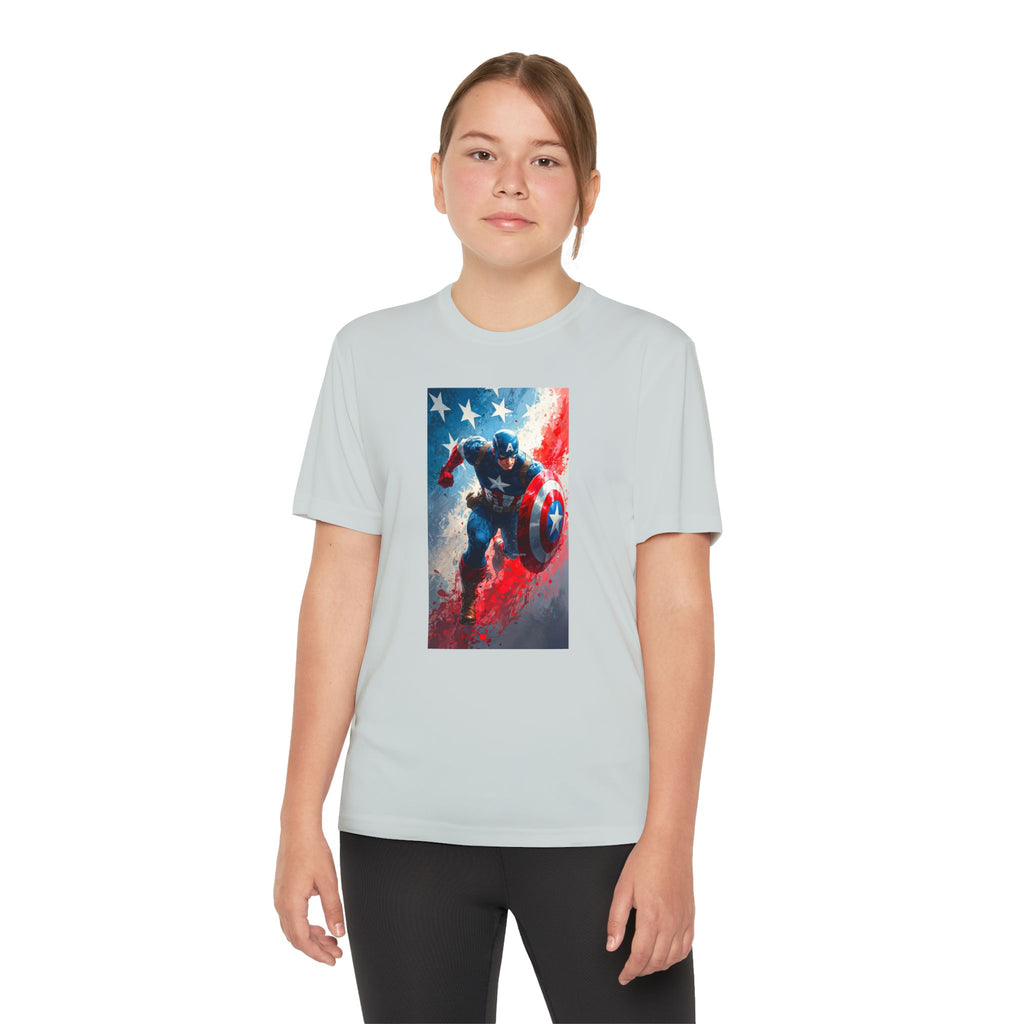Captain America Superhero Marvel Patriotic, Kids Graphic T-Shirt, Boys Hero Top, Girls Comic Book Clothing, Birthday