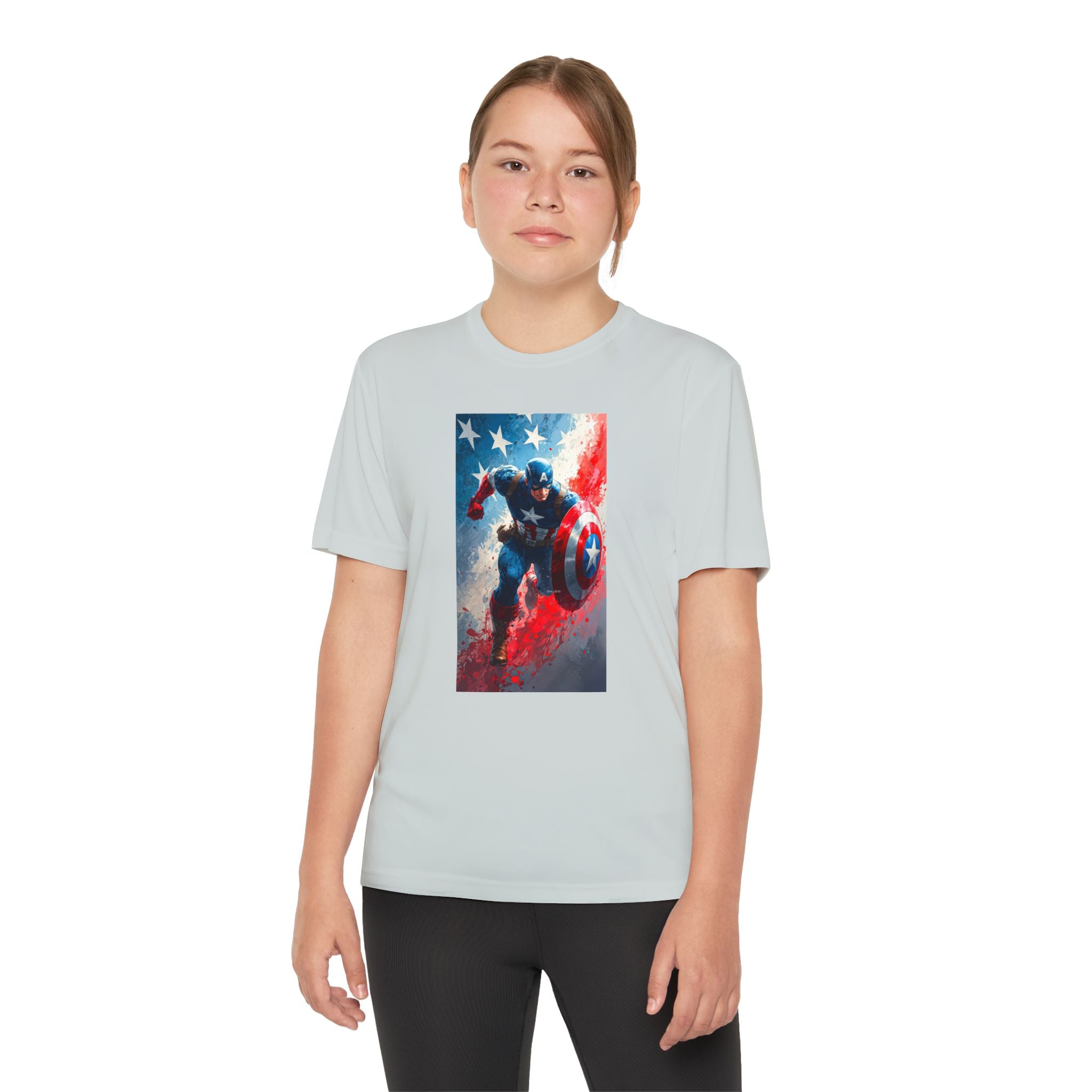 Captain America Superhero Marvel Patriotic, Kids Graphic T-Shirt, Boys Hero Top, Girls Comic Book Clothing, Birthday