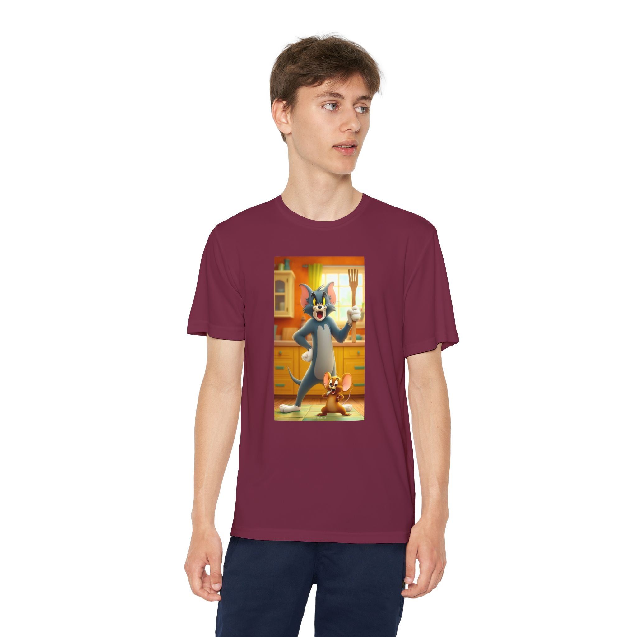 Youth Competitor Tee with Tom And Jerry design, Cartoon Graphic Kid's T-Shirt, Kids Tee, Children's Clothing, Funny Tee for Boys and Girls