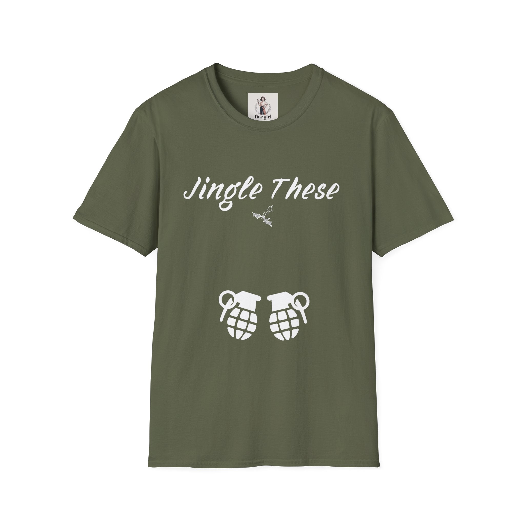 Jingle These Hand Grenades Christmas T-Shirt ~ Unisex Softstyle T-Shirt
