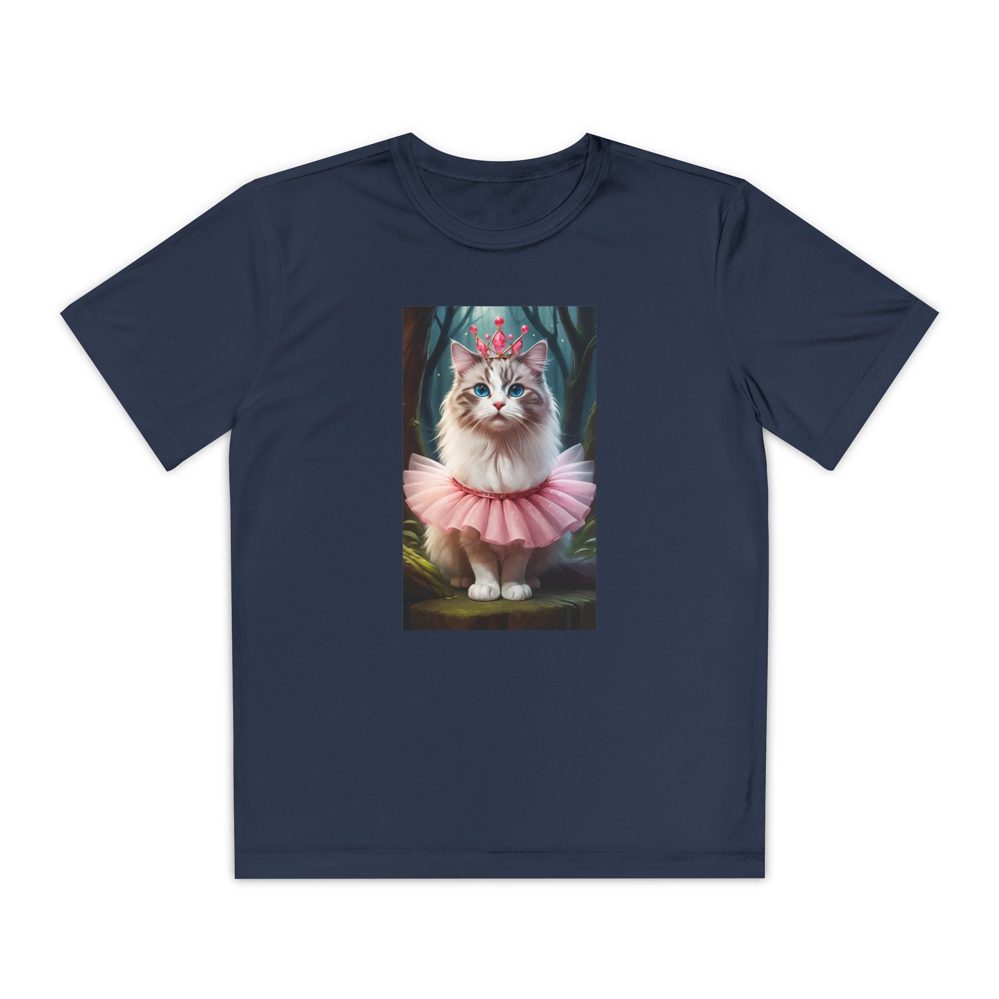 Graphic Tee, Cute Cartoon Kitten, Kids Animal Lover Shirt, Kitty Princess Design, Youth Tee for Girls and Boys, Funny Cat Shirt, Gift for