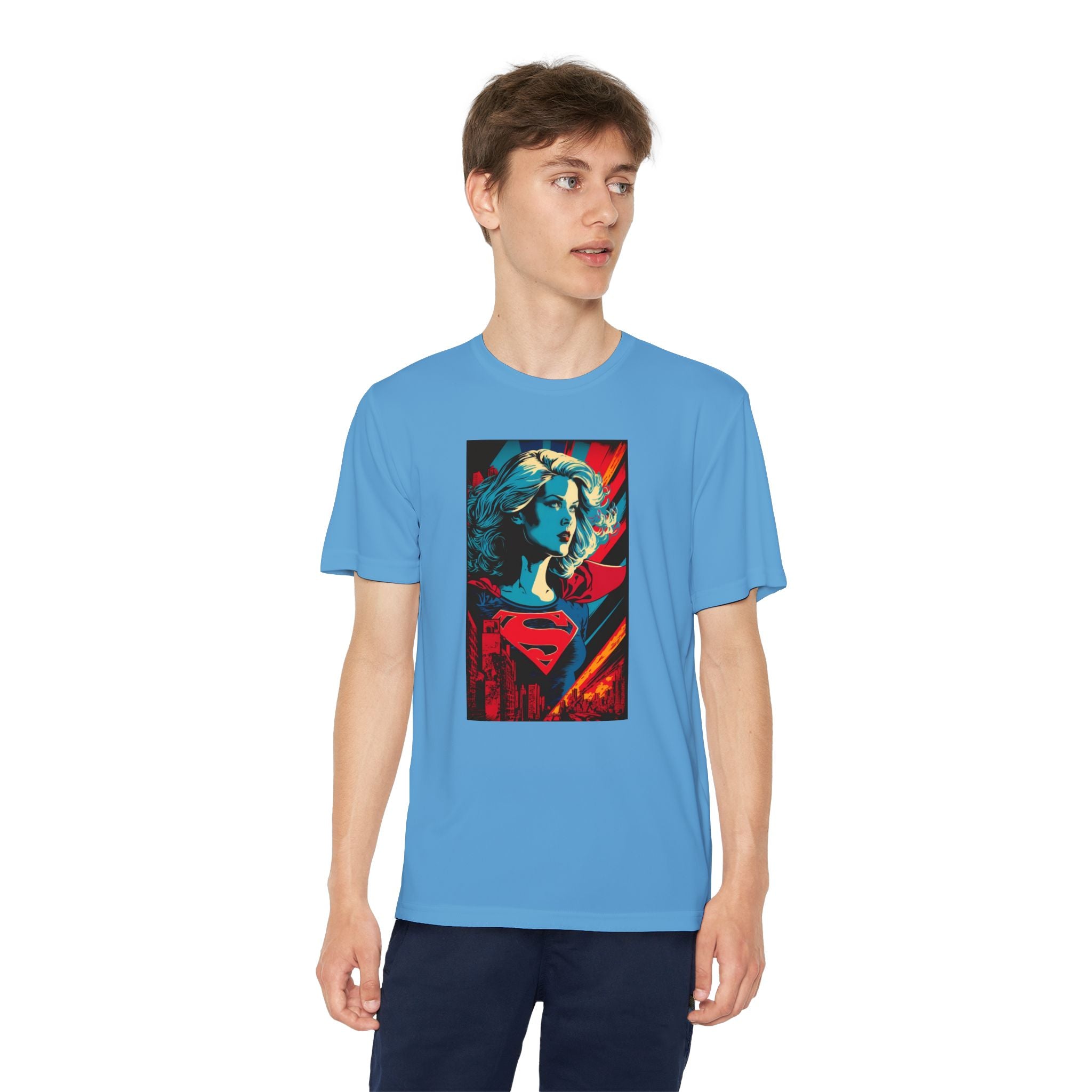 Superhero Youth T-Shirt Sports Graphic Tee, Cool Athletic Shirt for Kids