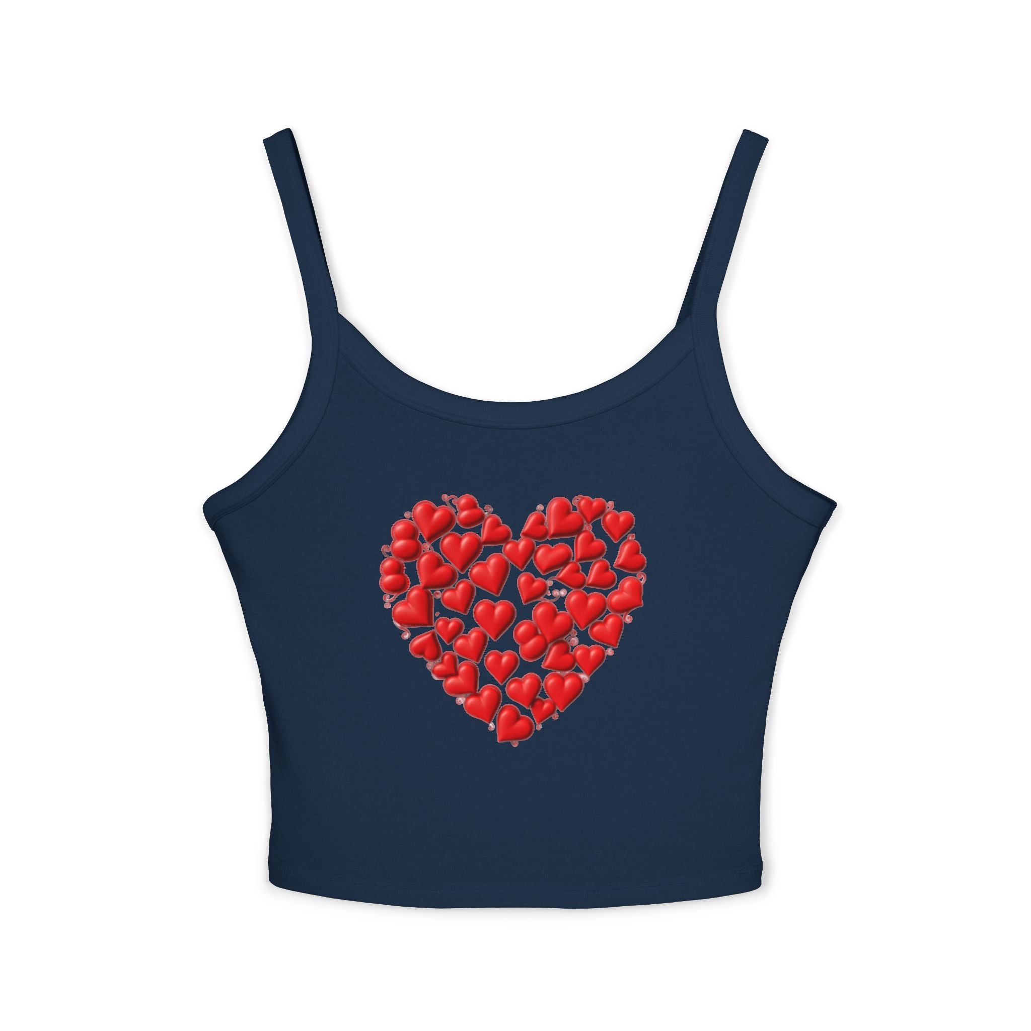 Heart Tank Top, Love Cami, Valentine's Day Shirt, Romantic Sleeveless Tee, Women's Summer Blouse, Cute Spaghetti Strap Tank