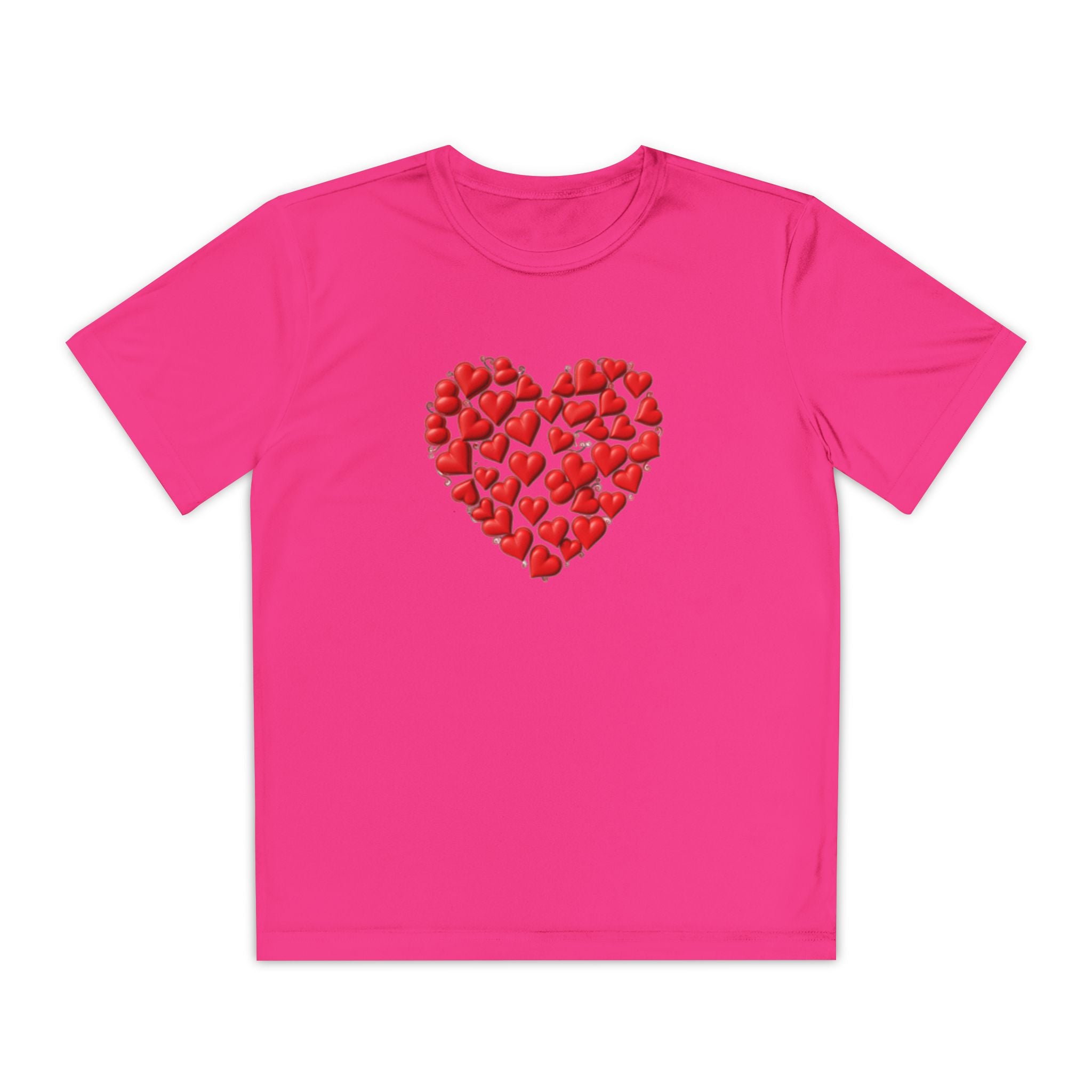 Heart Youth T-Shirt Sports Graphic Tee, Cool Athletic Shirt for Kids, Perfect for Sports Events, Team Spirit