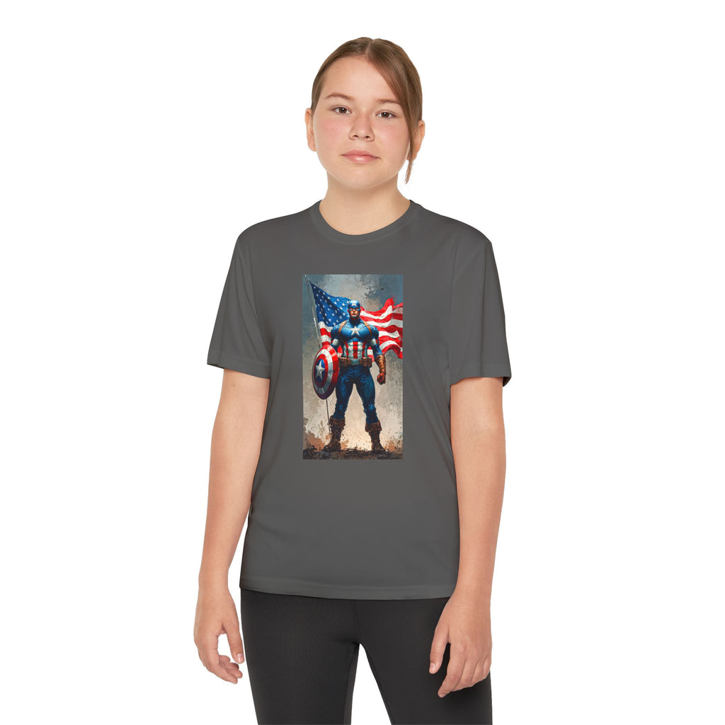 Captain America Superhero Marvel Patriotic, Kids Graphic T-Shirt, Boys Hero Top, Girls Comic Book Clothing, Birthday
