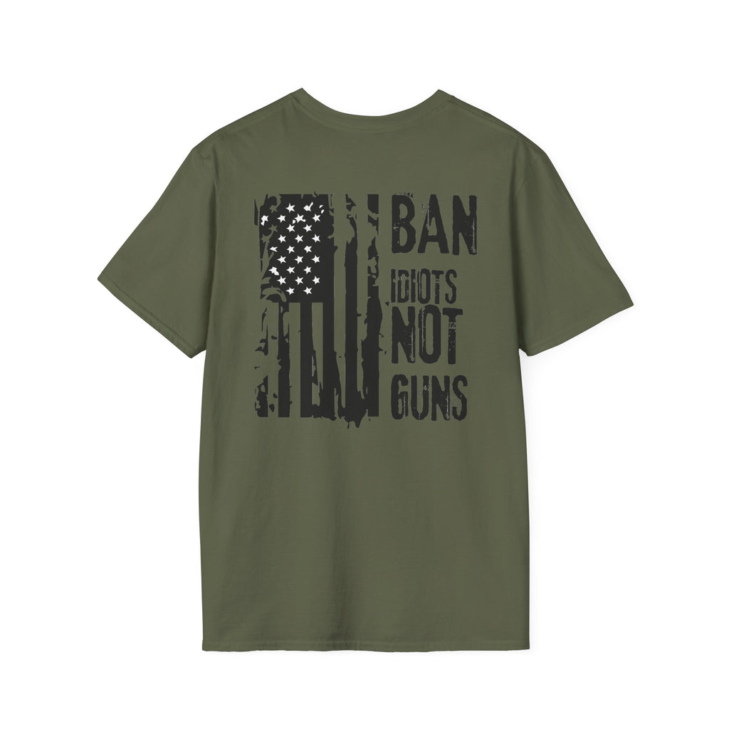 Ban Idiots Not Guns Patriotic Tshirt, American Flag Tee, 4th of July Shirt, Patriotic Graphic Tee, Unisex Patriotic