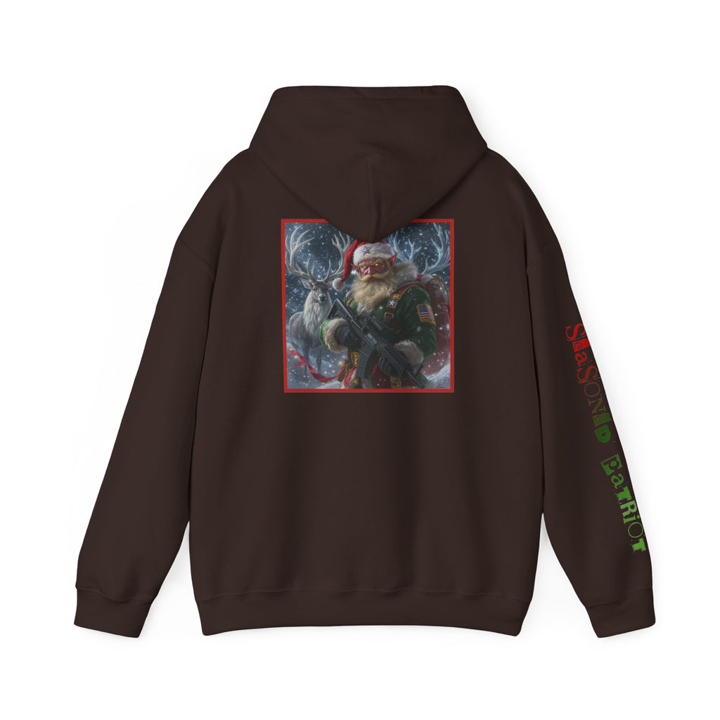 Christmas Elf Patriotic USA Hoodie, Sweatshirt, Unisex Hooded Pullover, Holiday Outerwear, Festive Winter Apparel