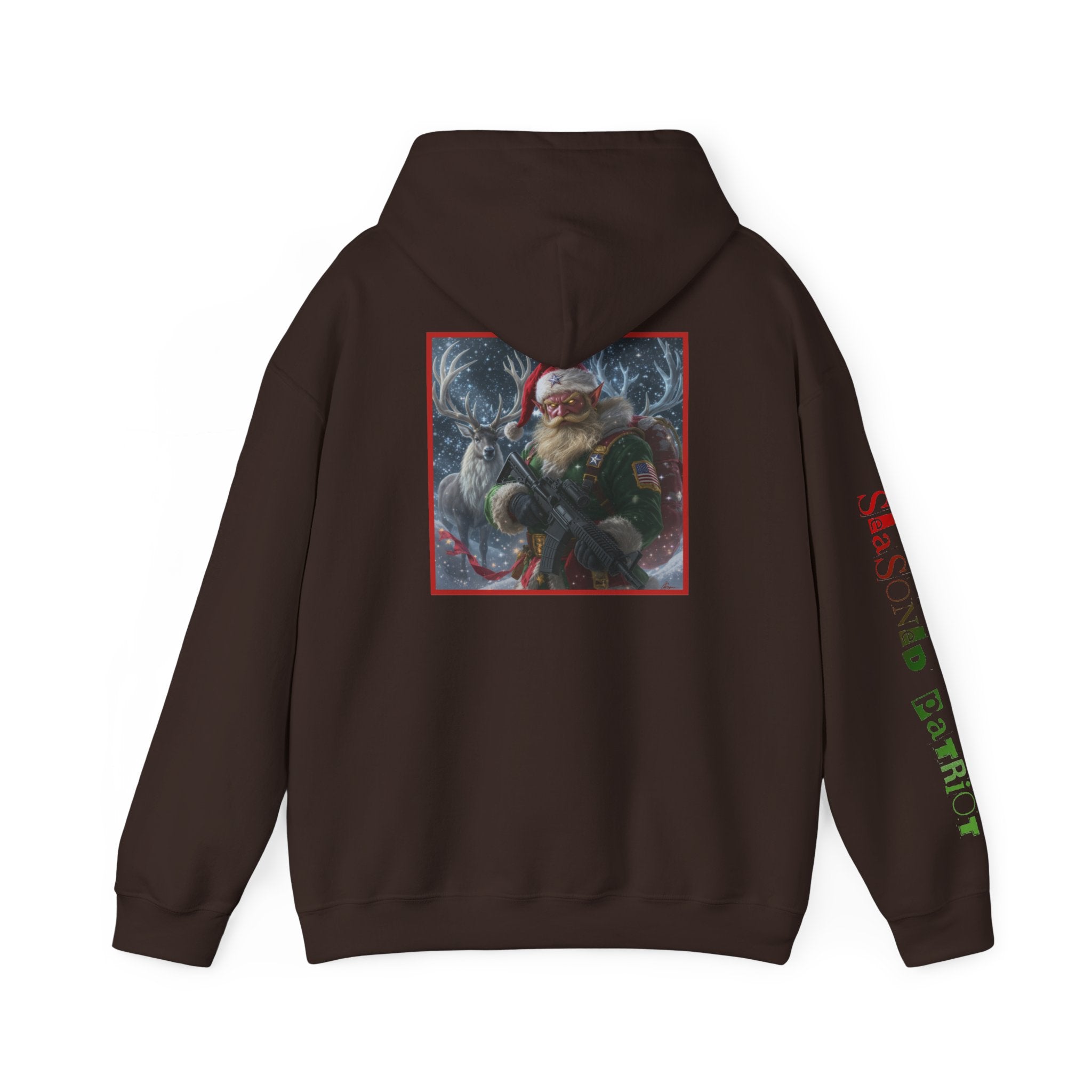 Christmas Elf Patriotic USA Hoodie, Sweatshirt, Unisex Hooded Pullover, Holiday Outerwear, Festive Winter Apparel