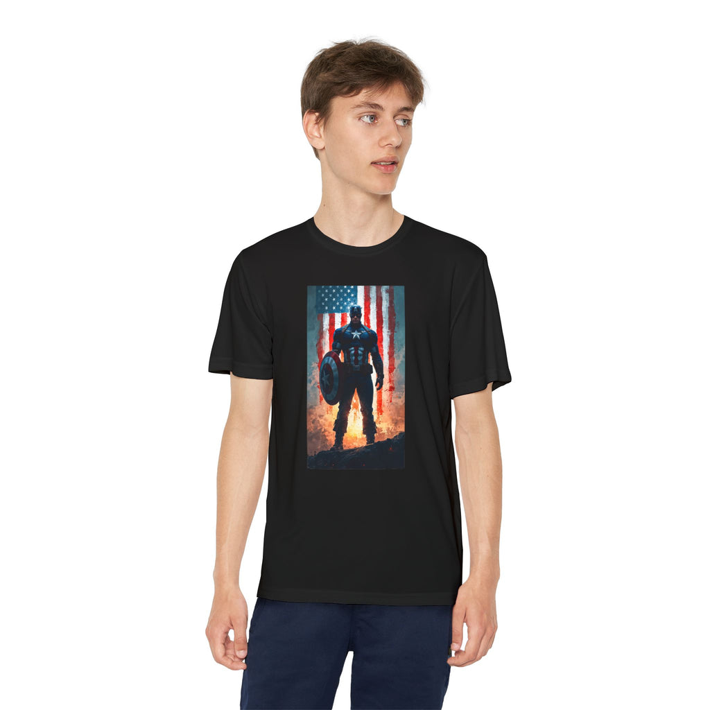 Captain America Superhero Marvel Patriotic, Kids Graphic T-Shirt, Boys Hero Top, Girls Comic Book Clothing, Birthday