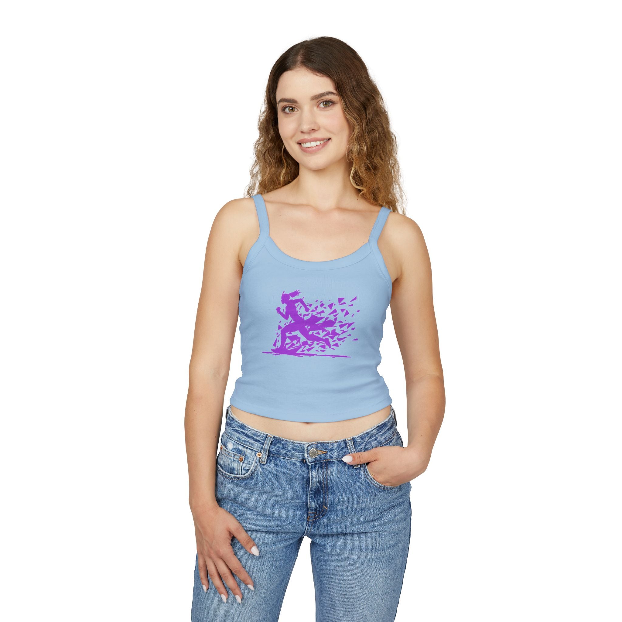 Running Woman Tank Top, Athletic Workout Top, Fitness Sleeveless Shirt, Jogging Muscle Tee, Exercise Gym Cami