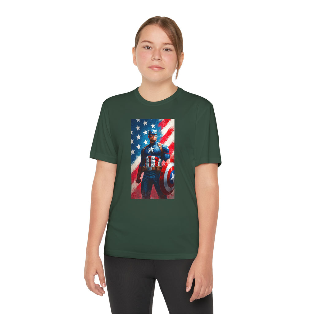 Captain America Superhero Marvel Patriotic, Kids Graphic T-Shirt, Boys Hero Top, Girls Comic Book Clothing, Birthday
