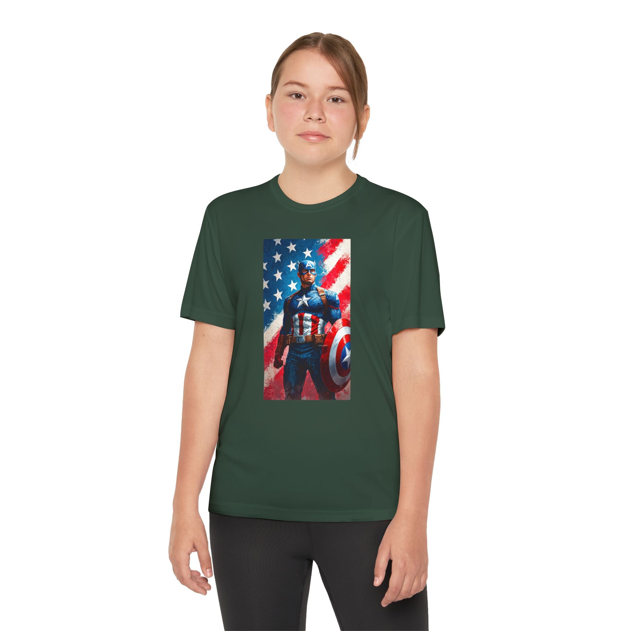 Captain America Superhero Marvel Patriotic, Kids Graphic T-Shirt, Boys Hero Top, Girls Comic Book Clothing, Birthday