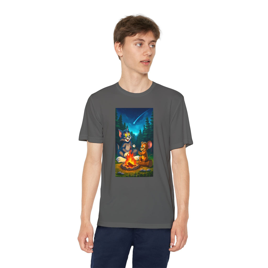 Youth Competitor Tee with Tom And Jerry design, Cartoon Graphic Kid's T-Shirt, Kids Tee, Children's Clothing, Funny Tee for Boys and Girls