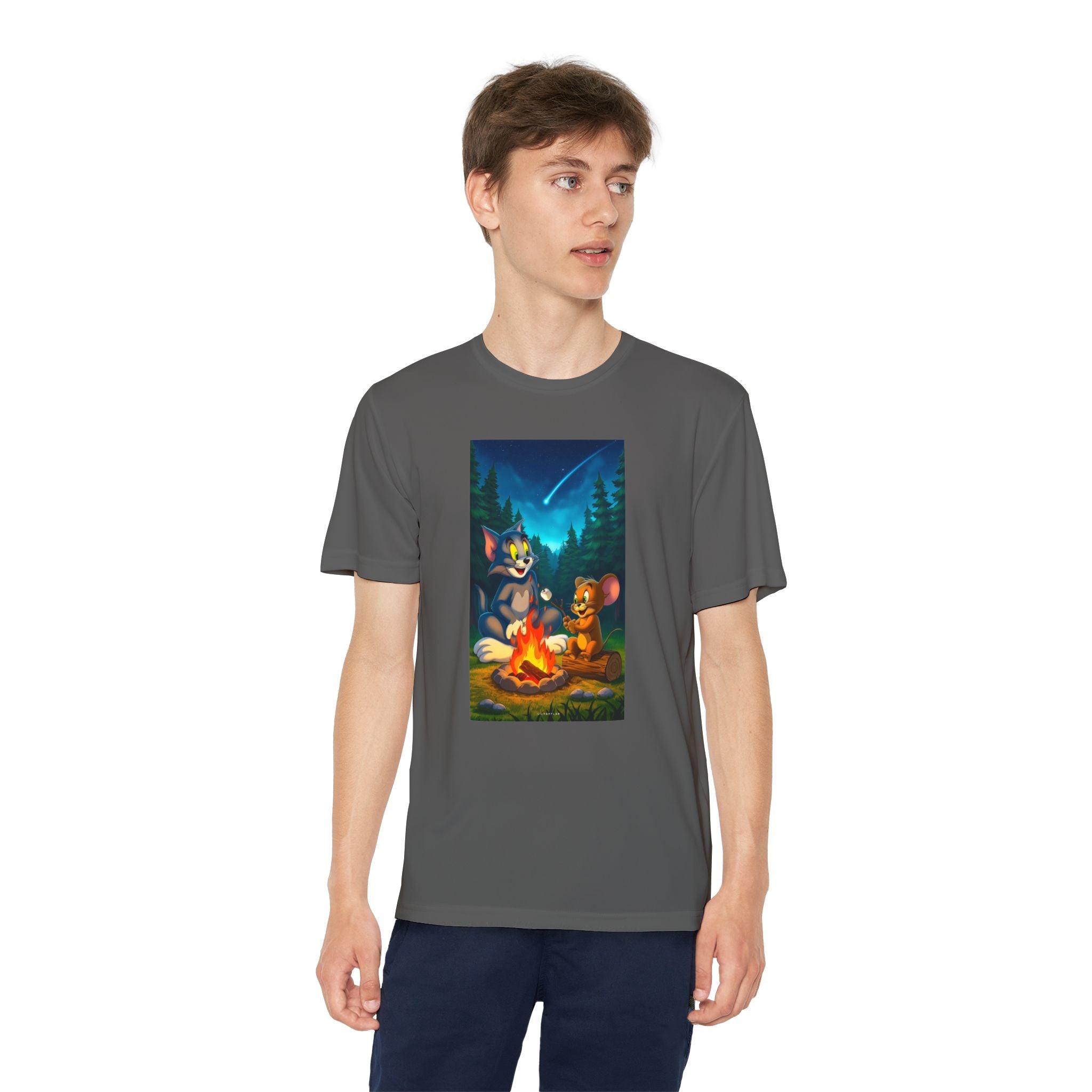 Youth Competitor Tee with Tom And Jerry design, Cartoon Graphic Kid's T-Shirt, Kids Tee, Children's Clothing, Funny Tee for Boys and Girls