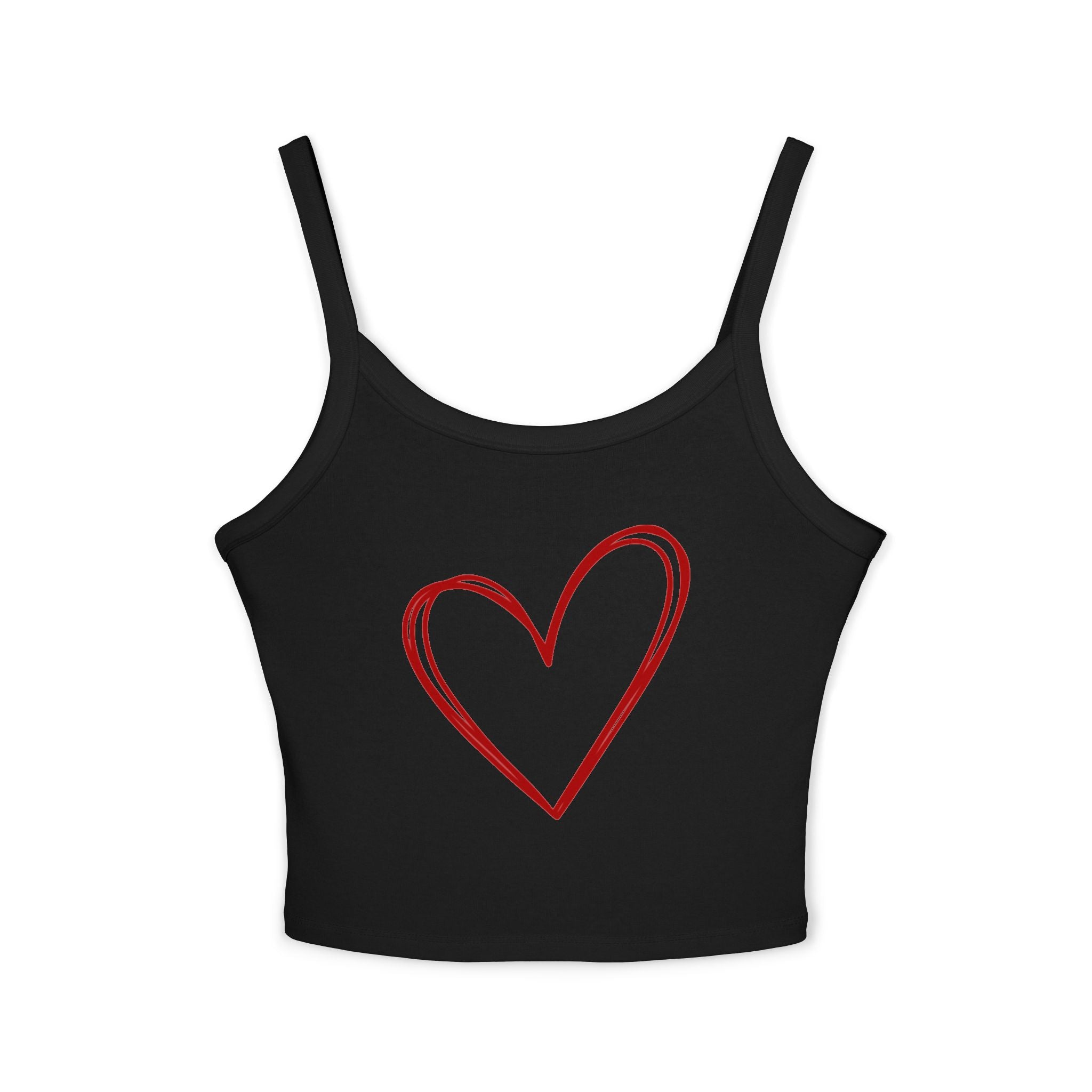 Heart Tank Top, Love Cami, Valentine's Day Shirt, Romantic Sleeveless Tee, Women's Summer Blouse, Cute Spaghetti Strap Tank