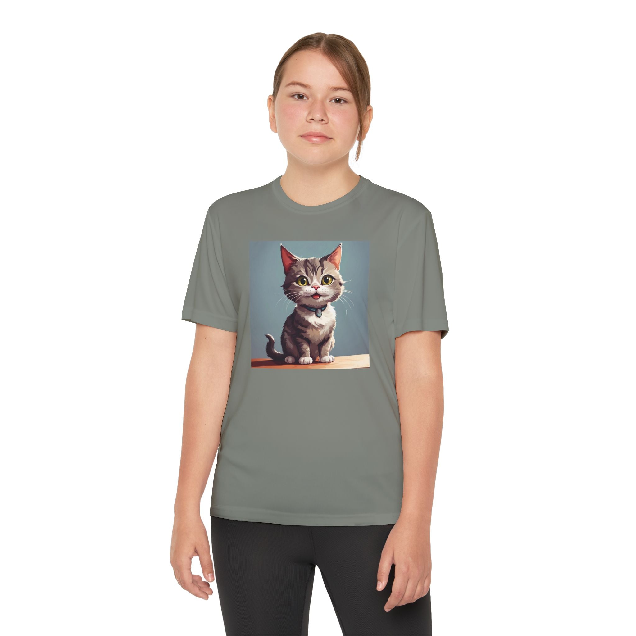 Youth Tee, Cute Kitten Graphic Shirt for Kids, Cat Lover Gift, Animal Theme Top, Children's Clothing, Feline Print Apparel