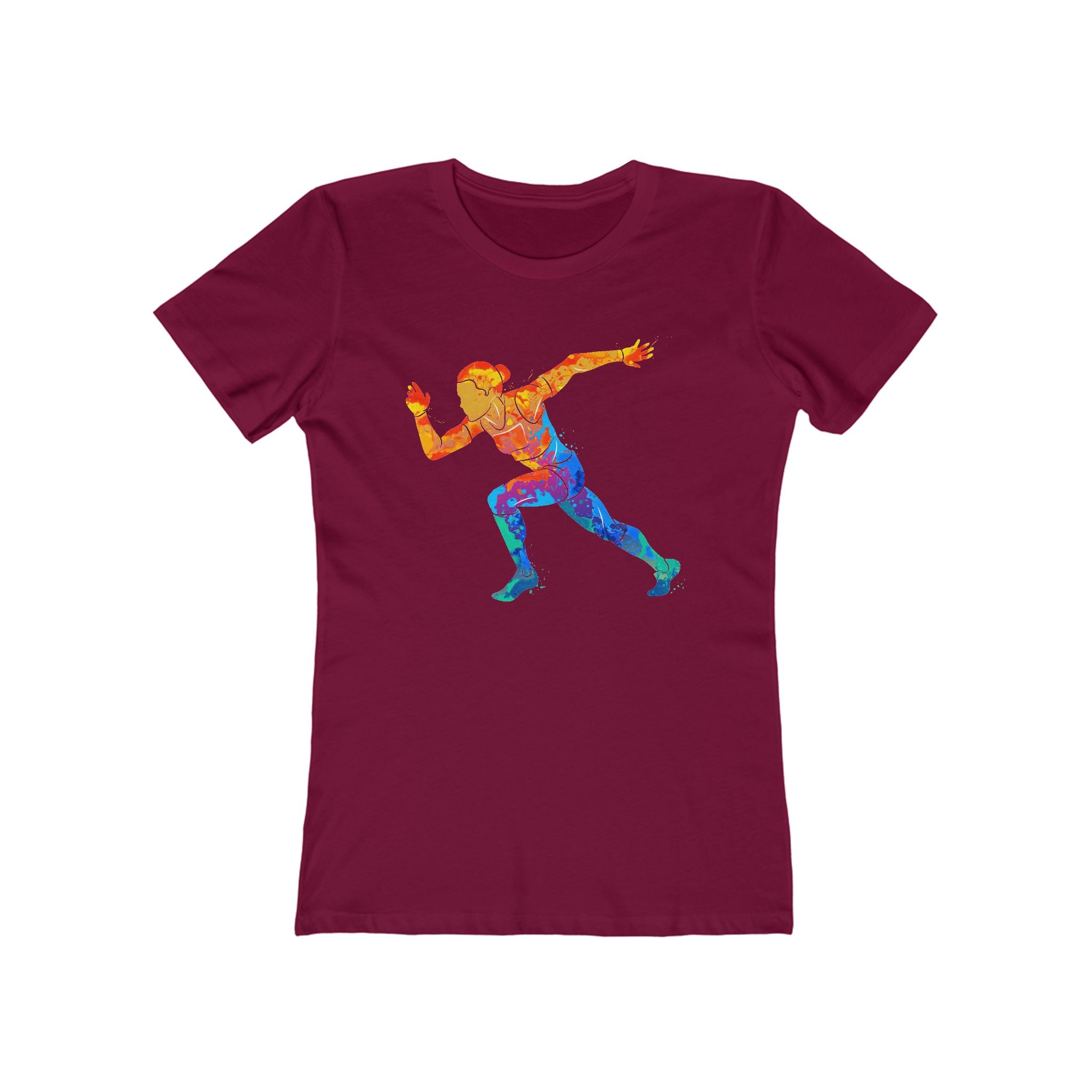 Woman Running Chic Women's Boyfriend Tee, Casual Outfits, Gift for Her, Weekend Wear, Trendy Style, Everyday Comfort