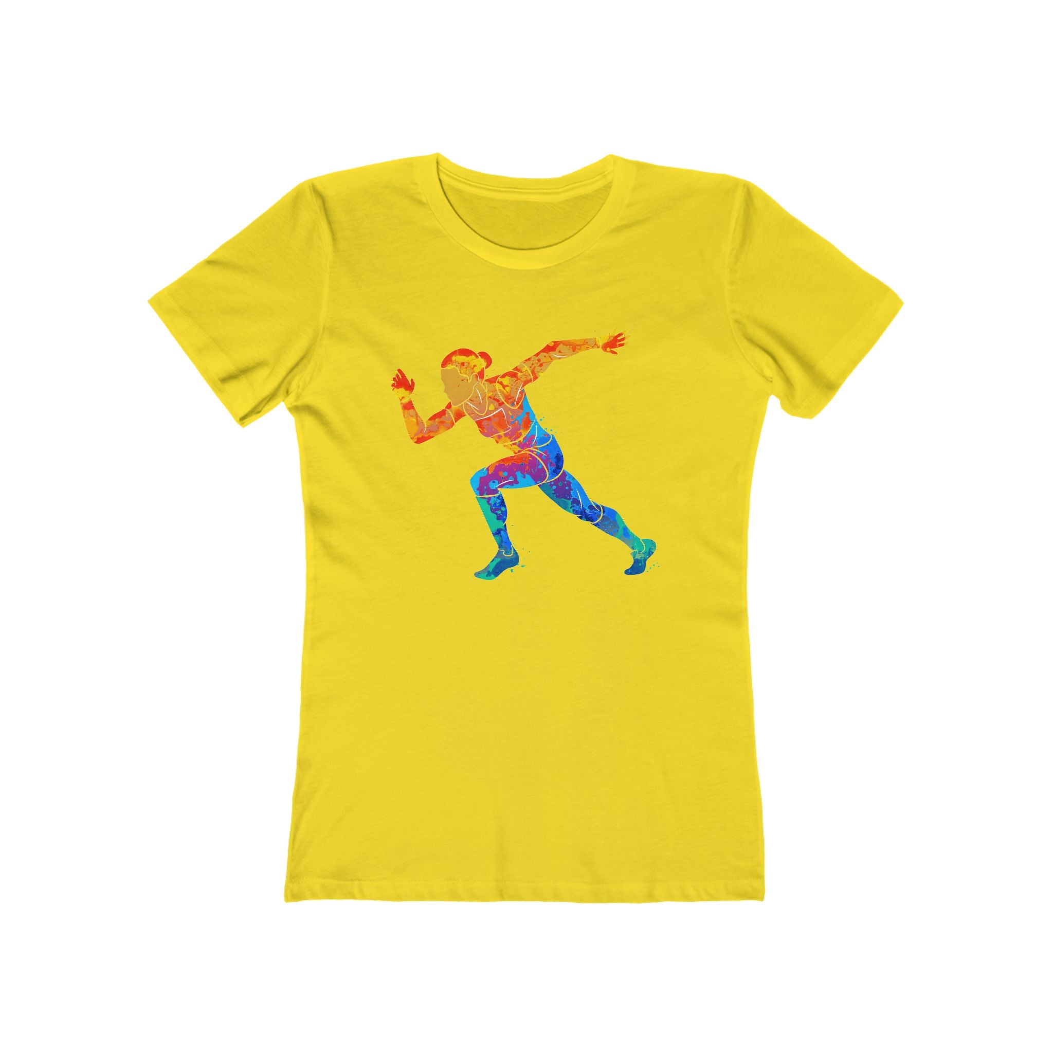 Woman Running Chic Women's Boyfriend Tee, Casual Outfits, Gift for Her, Weekend Wear, Trendy Style, Everyday Comfort