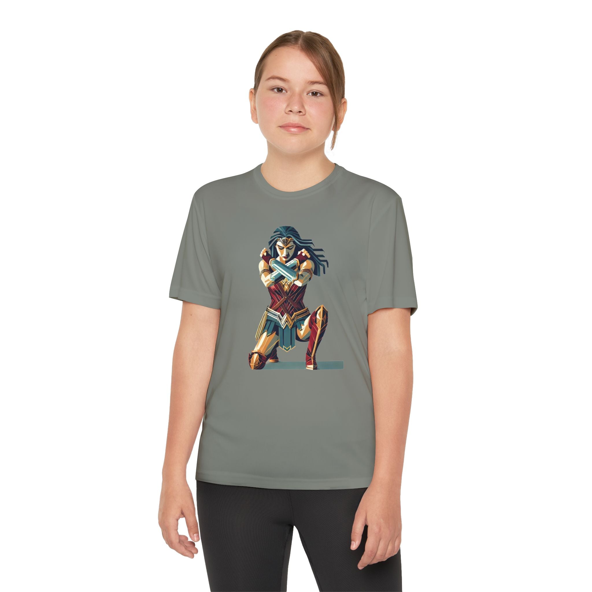 Wonder Woman Youth T-Shirt Sports Graphic Tee, Cool Athletic Shirt for Kids, Perfect for Sports Events, Team Spirit