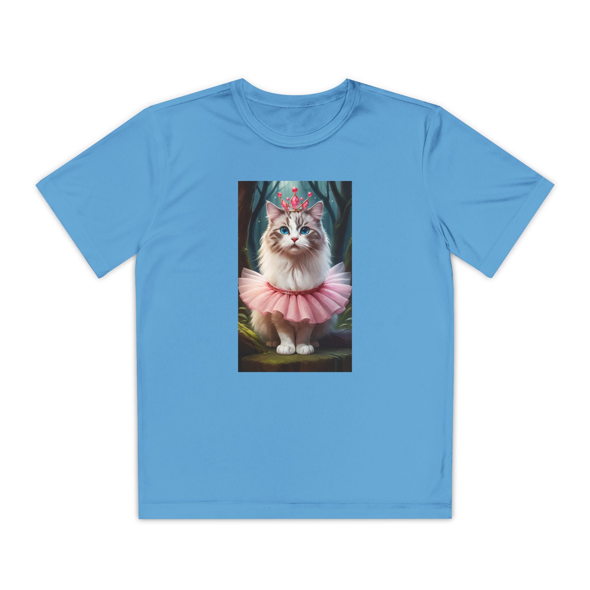 Graphic Tee, Cute Cartoon Kitten, Kids Animal Lover Shirt, Kitty Princess Design, Youth Tee for Girls and Boys, Funny Cat Shirt, Gift for