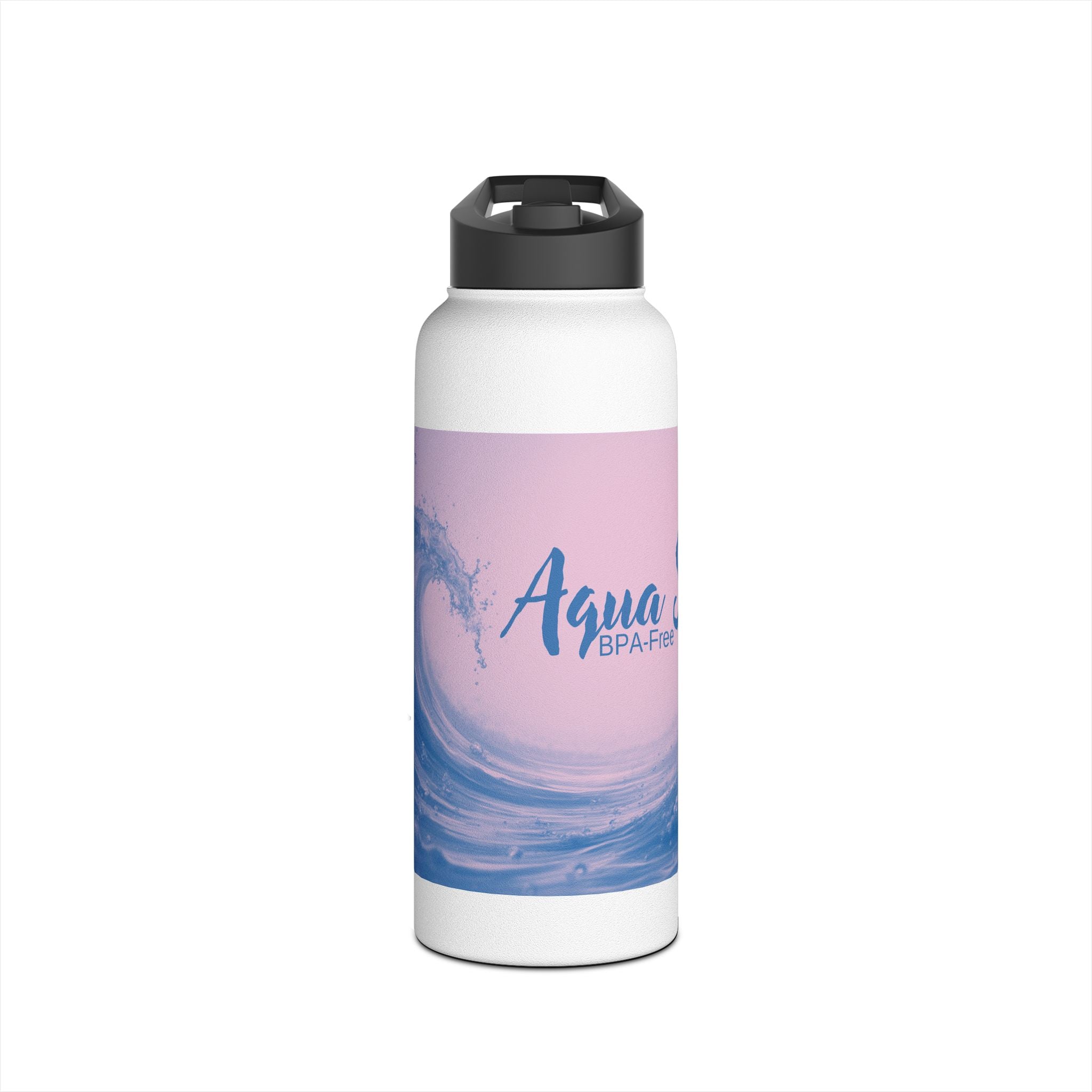 Aqua Wave Stainless Steel Water Bottle, Hydration Gift, Outdoor Adventure, Beach Vibes, Eco-Friendly, Travel Companion
