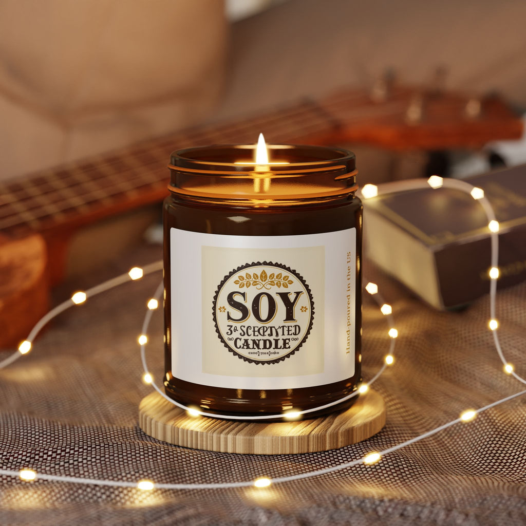 Scented Soy Candle Collection - Amber Jar | Eco-Friendly Home Fragrance, Aromatherapy, Gift for Her, Relaxation & Wellness