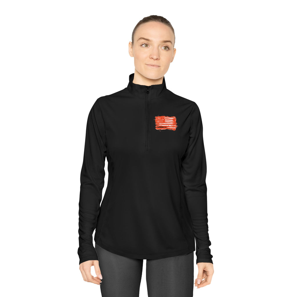 Ladies Quarter-Zip Pullover with Motivational Running Design, Athletic Apparel, Activewear, Sportswear, Fitness Gift, Running Top