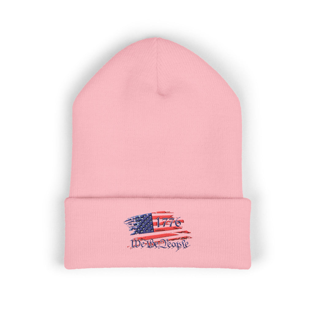 Embroidered Patriotic Beanie, USA Flag Knit Cap, American Pride Winter Hat, Red White Blue Headwear, Independence Day Gift